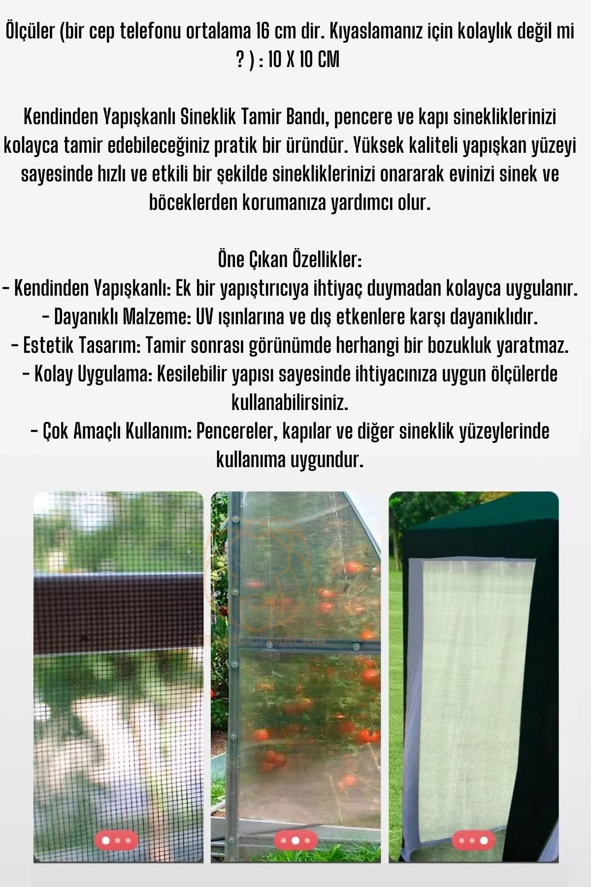 Sineklik Tamir Bandı 10 ADET 10 x 10 cm 721138