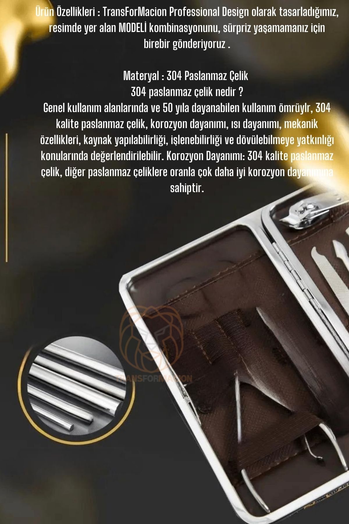 Manikür Seti Pedikür Kulak Yüz Bakım Kiti Profesyonel 304 Çelik Krom 721153