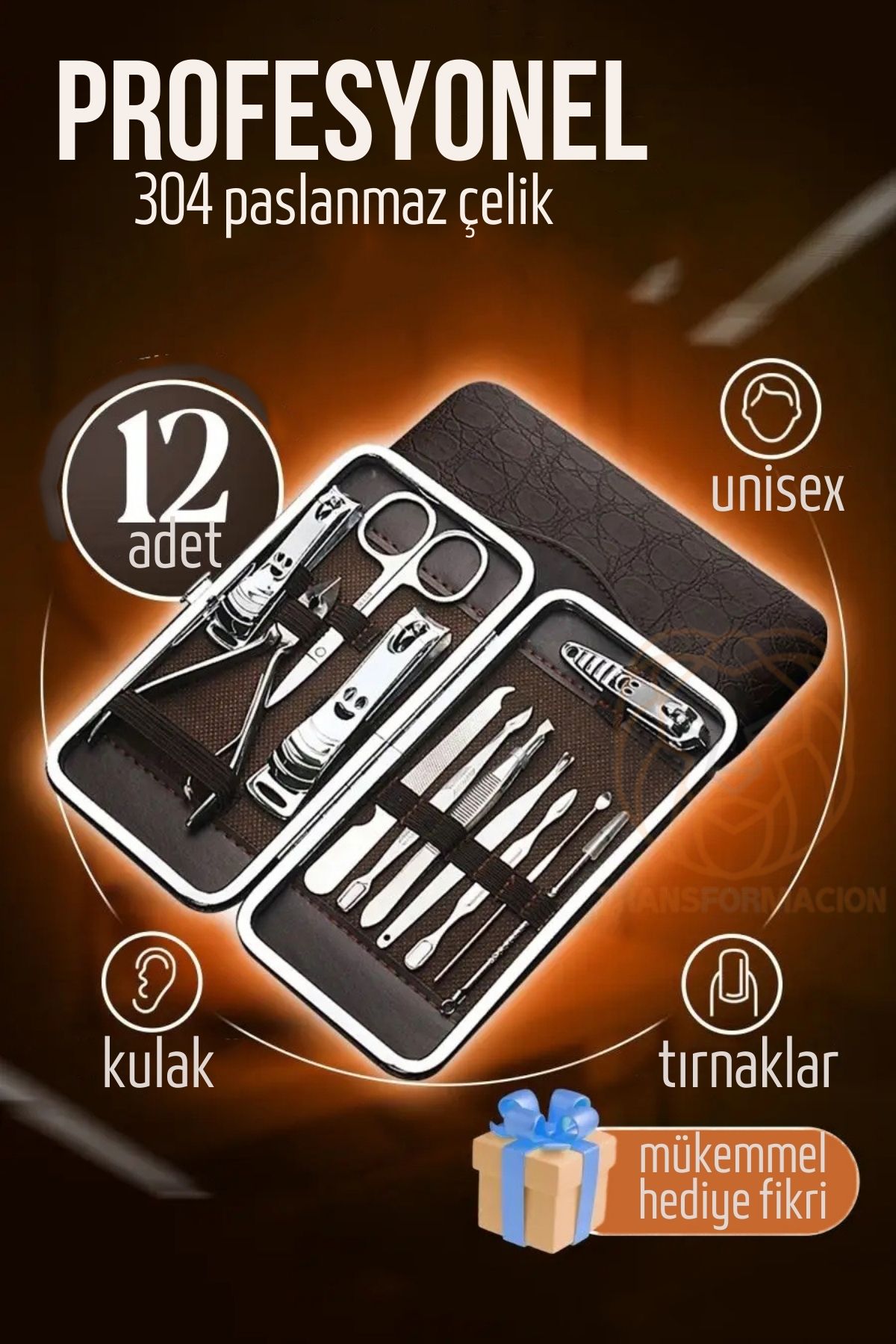 Manikür Seti Pedikür Kulak Yüz Bakım Kiti Profesyonel 304 Çelik Krom 721153