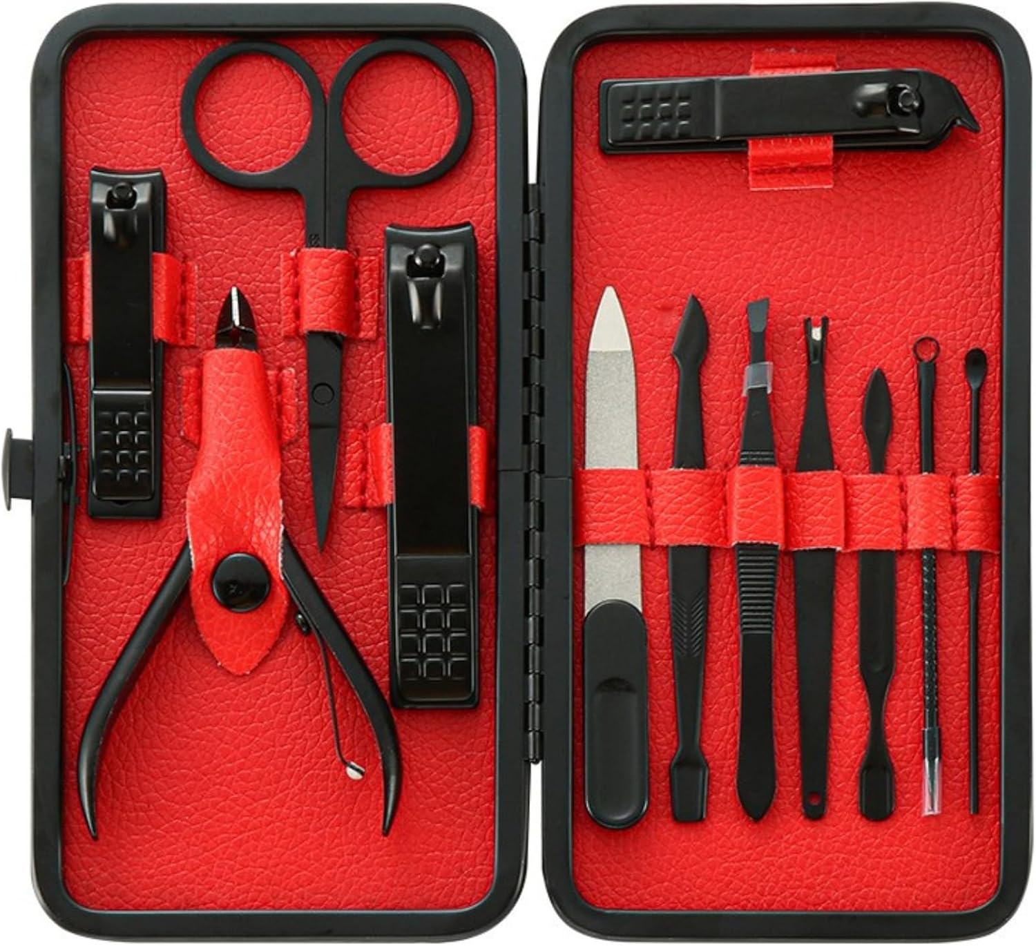 Manikür Seti Pedikür Kulak Yüz Bakım Kiti Profesyonel 304 Çelik Siyah 721154