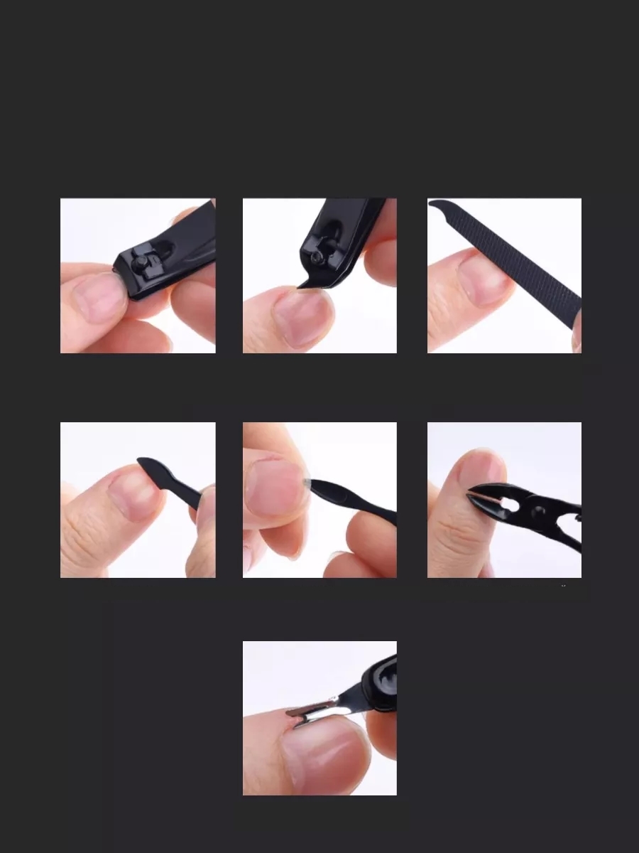 Manikür Seti Pedikür Kulak Yüz Bakım Kiti Profesyonel 304 Çelik Siyah 721154