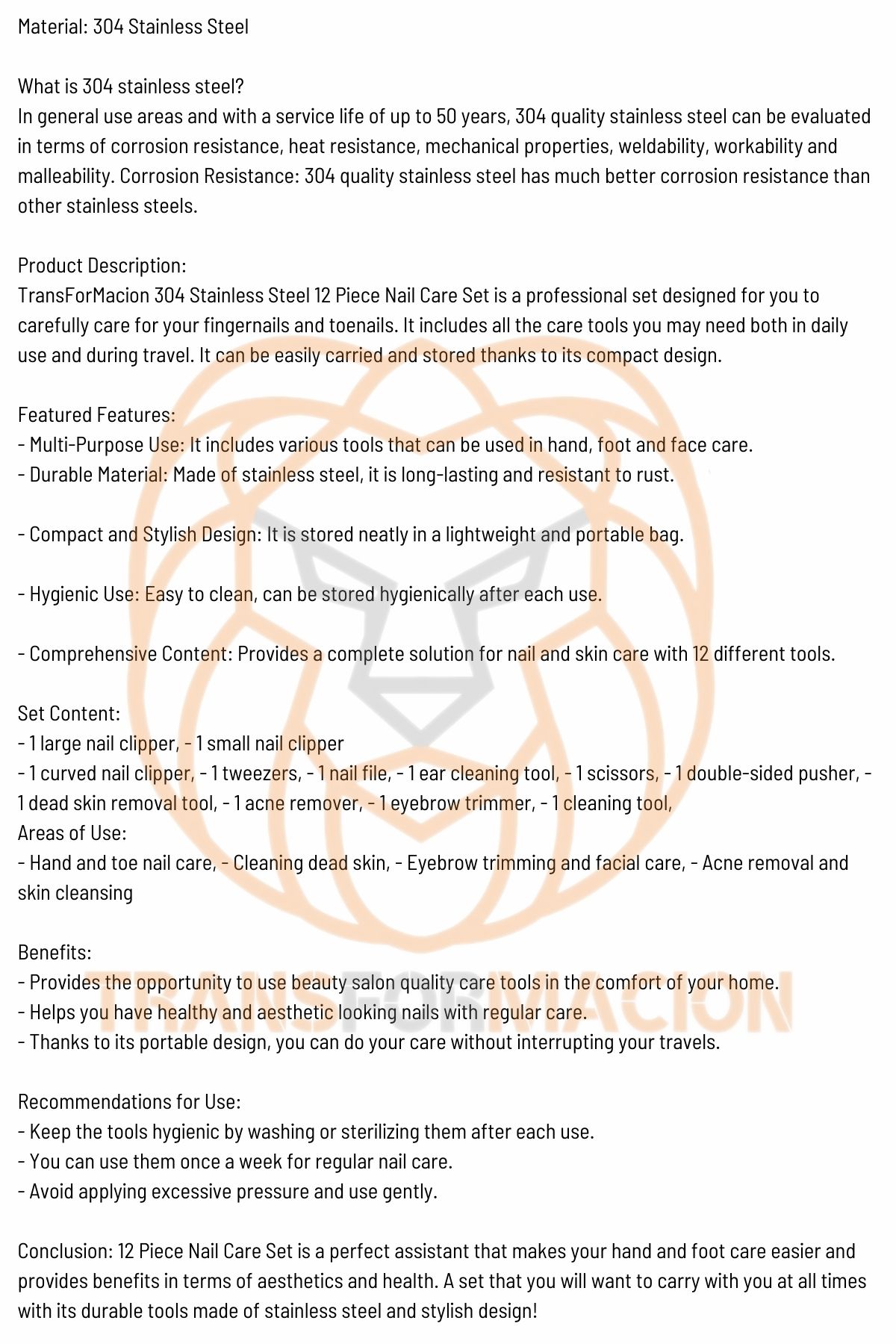 Manikür Seti Pedikür Kulak Yüz Bakım Kiti Profesyonel 304 Çelik Siyah 721154