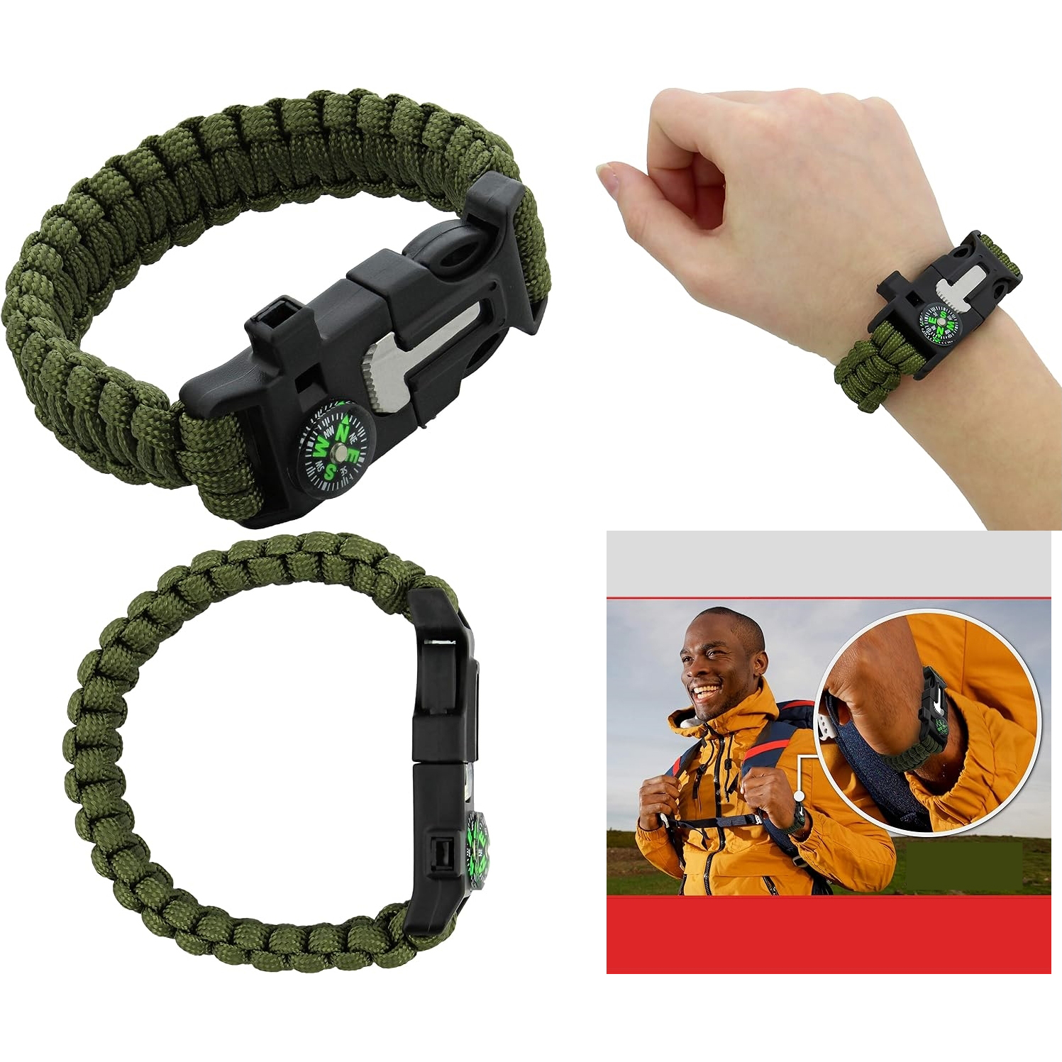 Transformacion Survival Kit Paracord Kamp Kiti Hayatta Kalma Kamp Bilekliği 721155