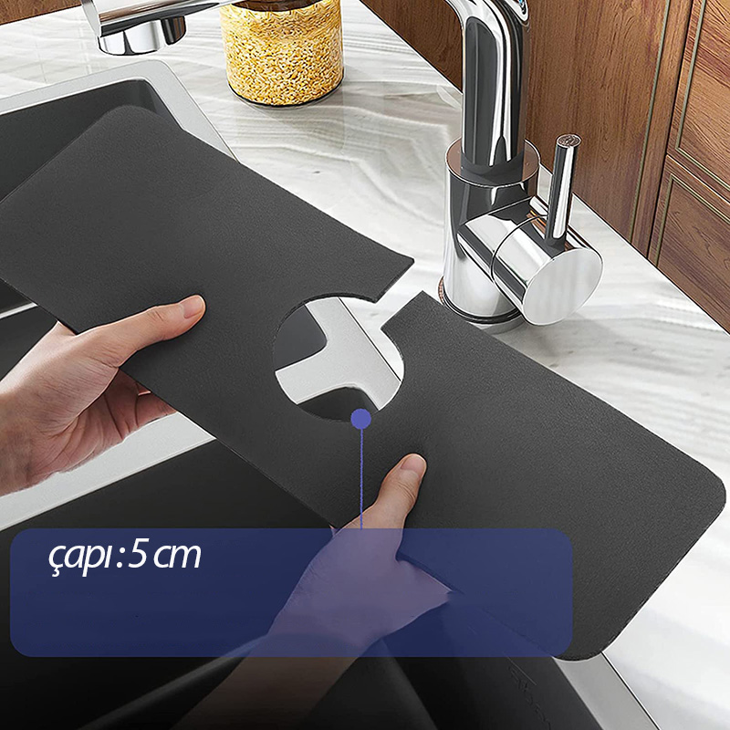 Su Emici Lavabo Matı Hızlı Emen Musluk Matı 721156