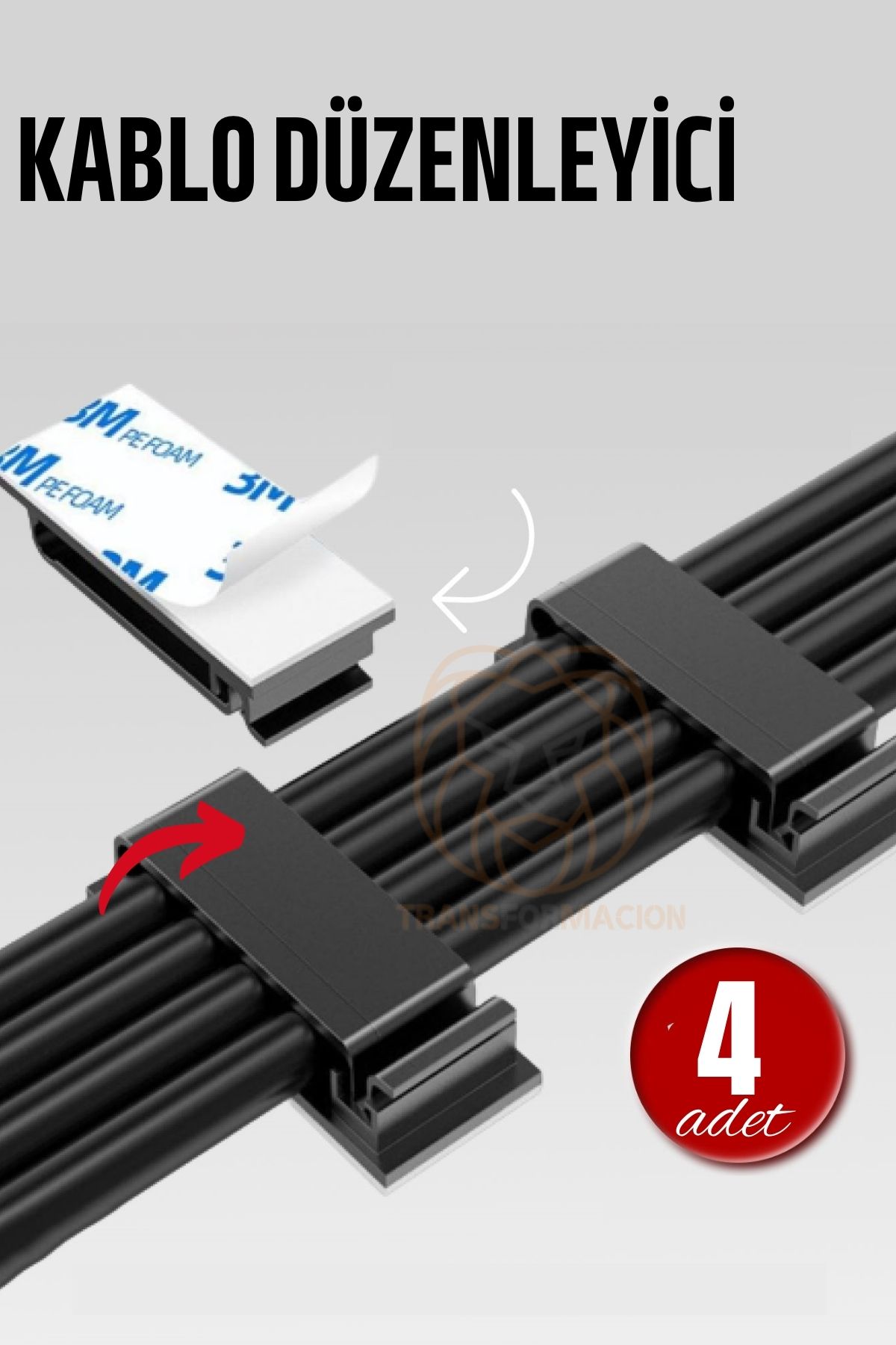 Yapışkanlı Kablo Düzenleyici Klips 4 ADET 721160