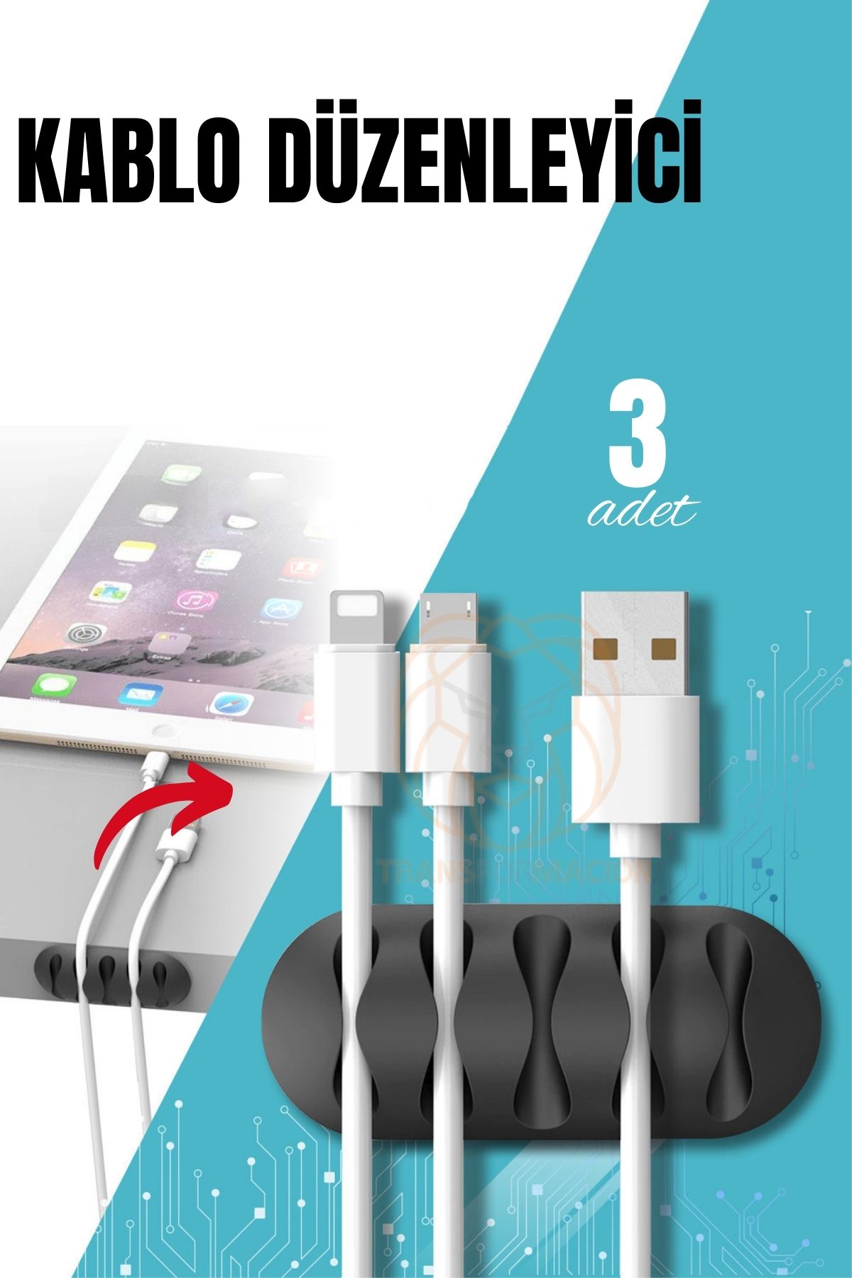 Yapışkanlı Kablo Düzenleyici Klips 3 ADET 721161