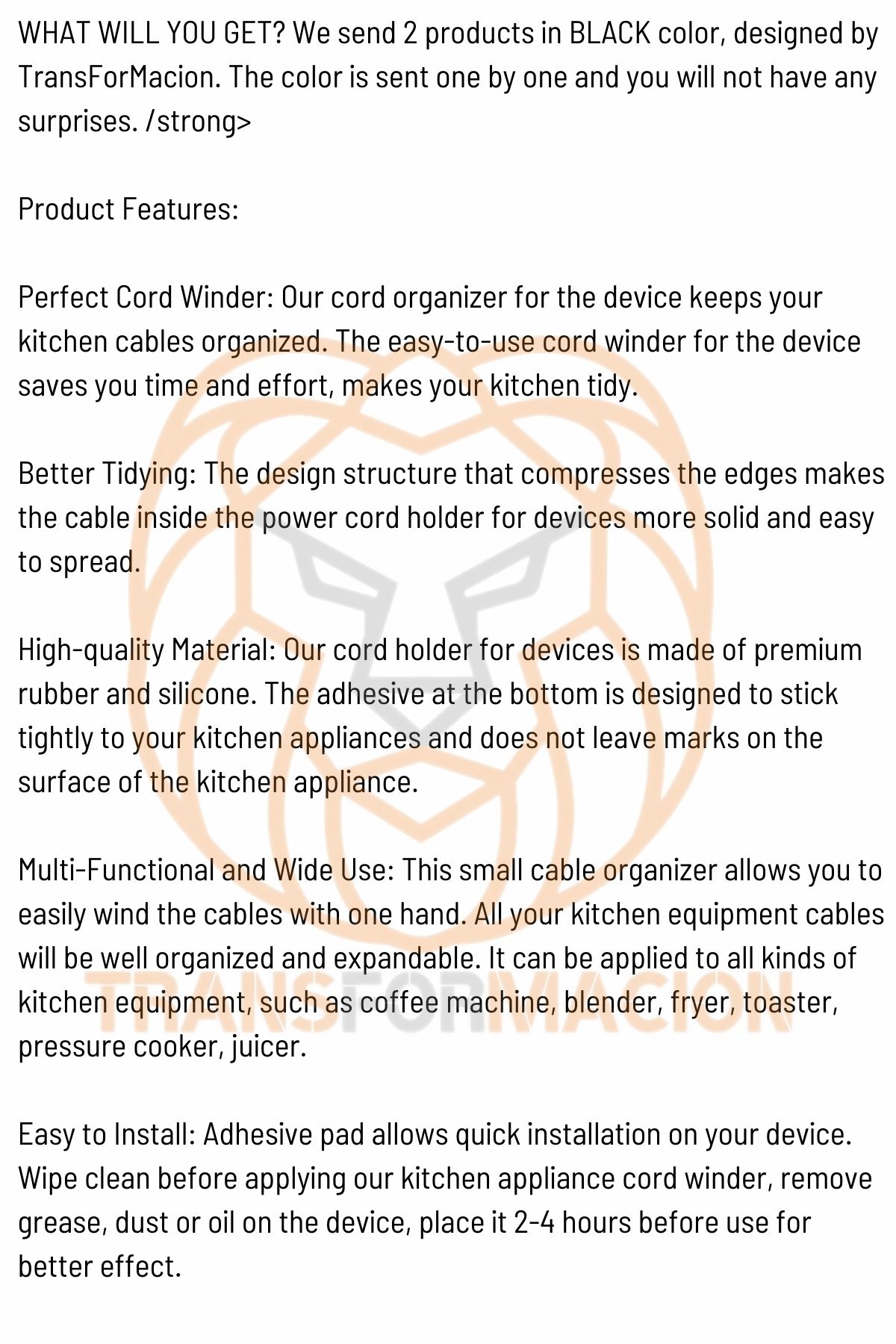 Kablo Sarma Aparatı Airfryer Tost Makina Kablo Toparlama 721162 