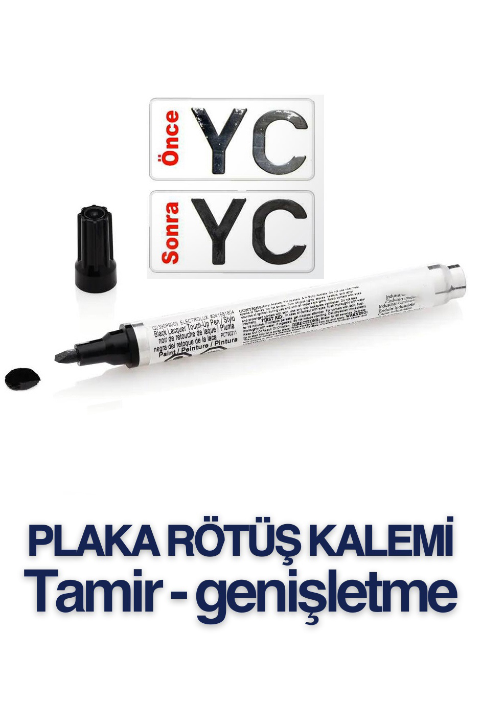 Plaka Yazma Rötüş Kalemi Plaka Kalemi SİYAH 