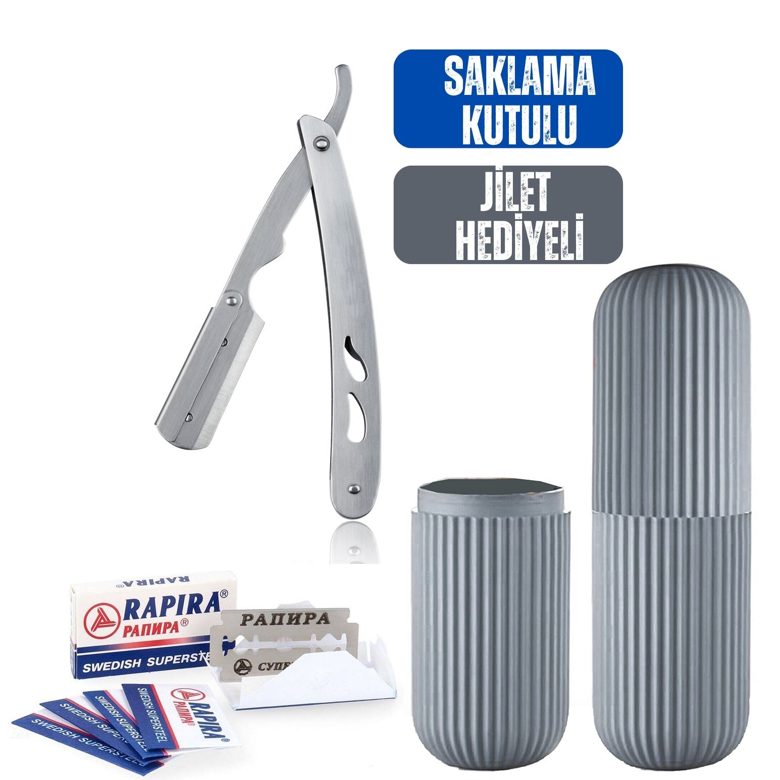 Absolute Çelik Ustura Jilet Kutulu Set 