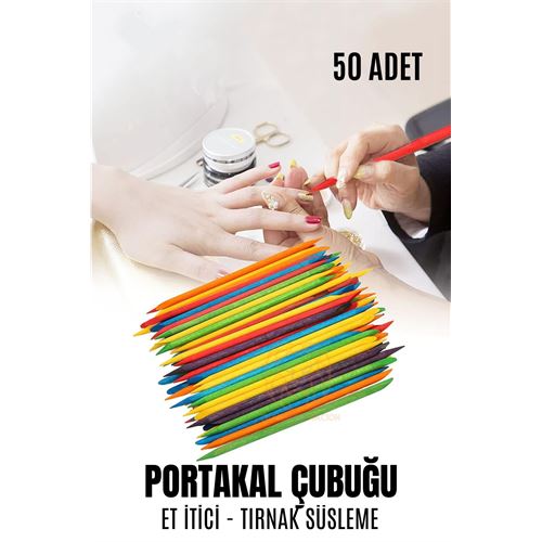 ModaCar Nano Portakal Çubuğu Tırnak Temizleyici Et İtici 50 Adet Absolute Professional 