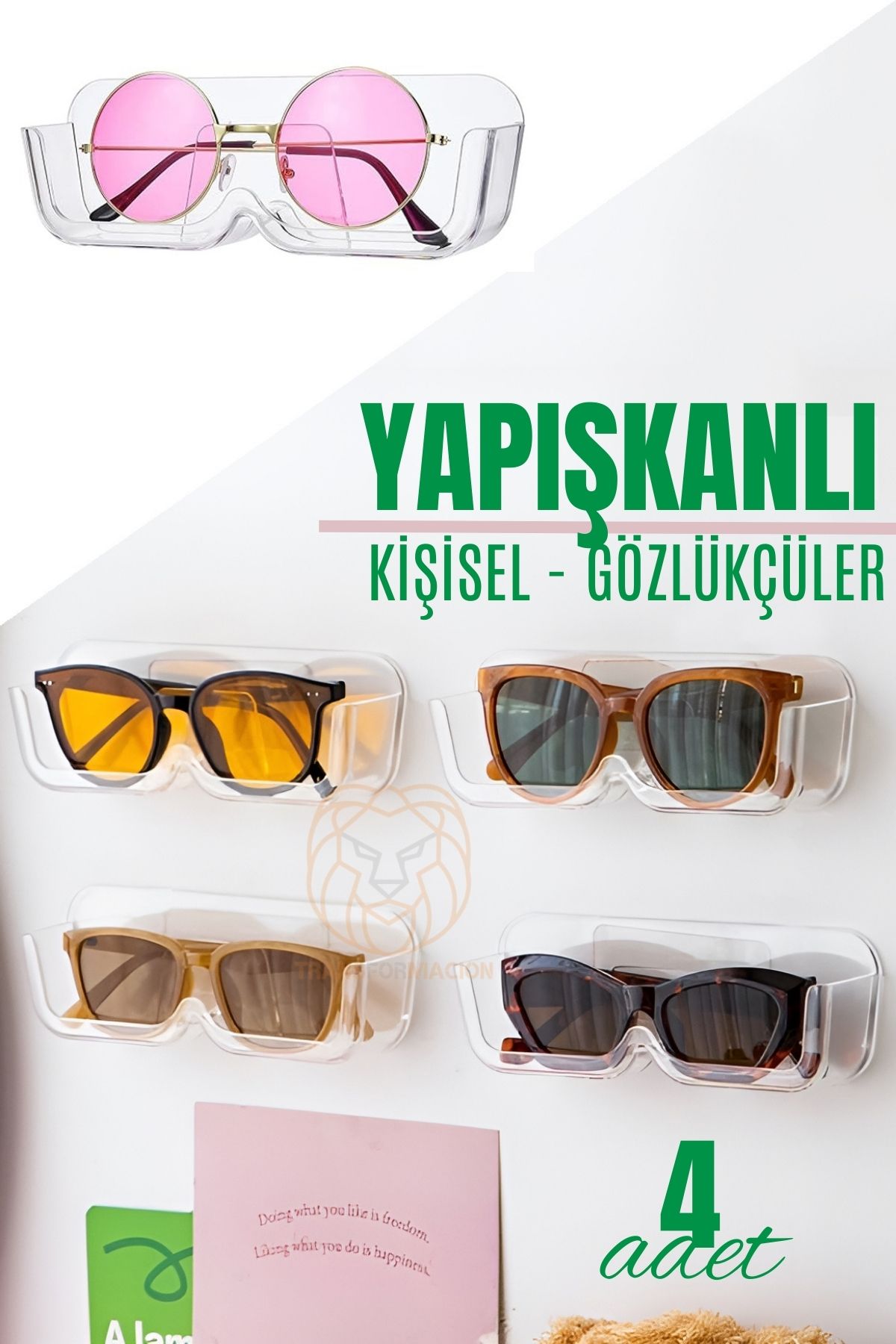 ModaCar Gözlük Organizer Şeffaf Kendinden Yapışkanlı 4 adet 