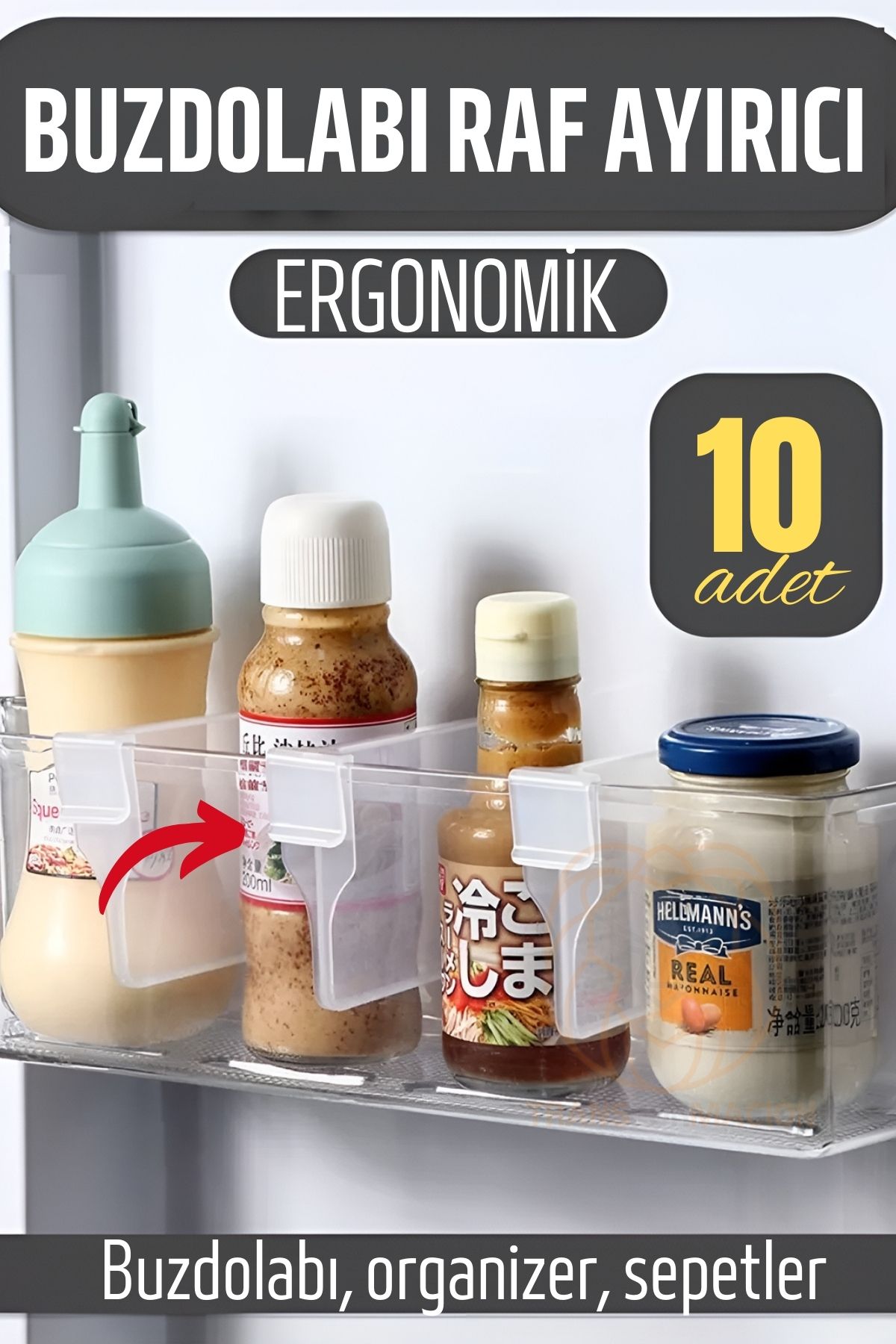ModaCar Buzdolabı Raf Ayırıcı Organizer Dönüştürücü 10 Adet  