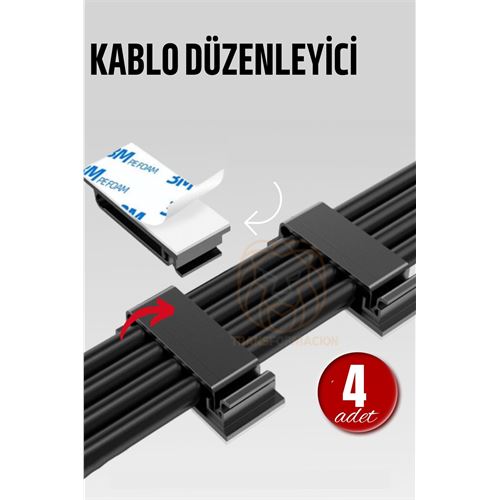 ModaCar Yapışkanlı Kablo Düzenleyici Klips 4 ADET 