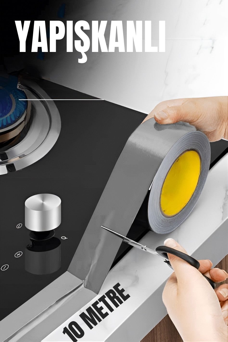 ModaCar Su Sızdırmaz Mutfak Tezgah Bandı Kendinden Yapışkanlı 10 Metre GRİ 