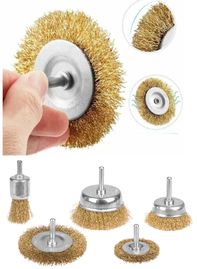 Matkap Uyumlu Saçaklı Pimli Tel Fıça Fırça Seti 1/4 inç 721170