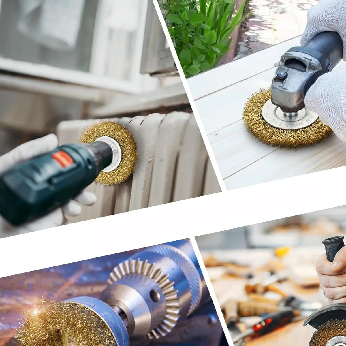 Matkap Uyumlu Saçaklı Pimli Tel Fıça Fırça Seti 1/4 inç 721170