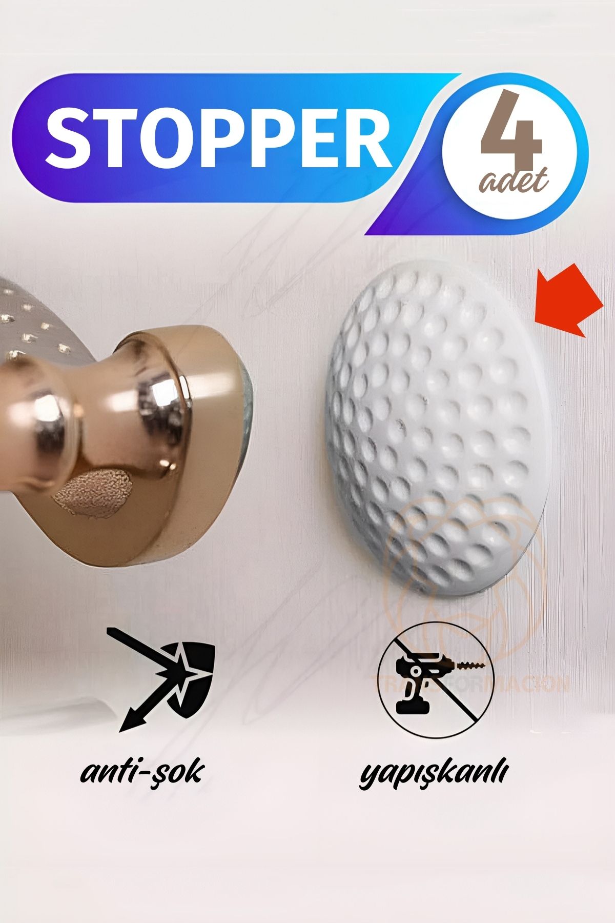Kapı Stopperi Golf Topu Model Kapı Çarpma Önleyici 4 Adet 721172 