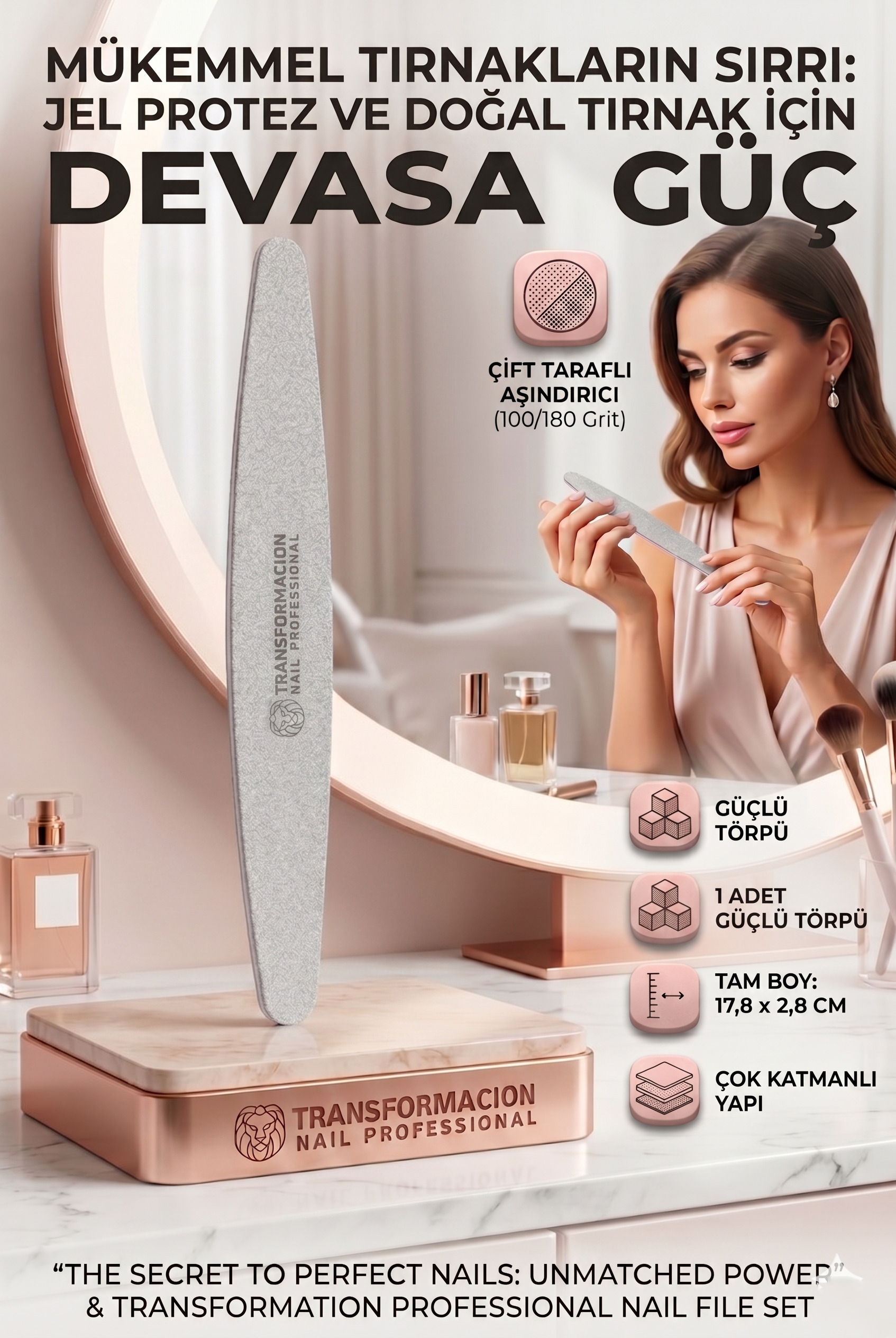  Profesyonel Tırnak Törpüsü 100/180 Grit Kalıcı Oje Protez Tırnak Törpüsü 721175