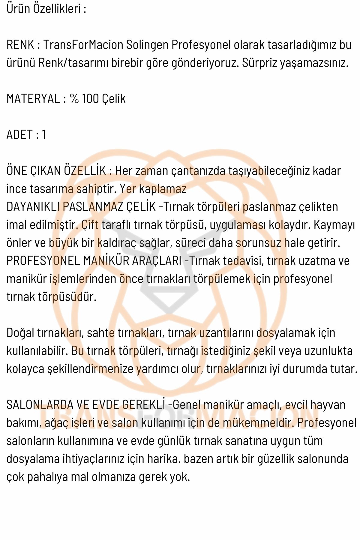 Tırnak Törpüsü Çelik Solingen Profesyonel 721178