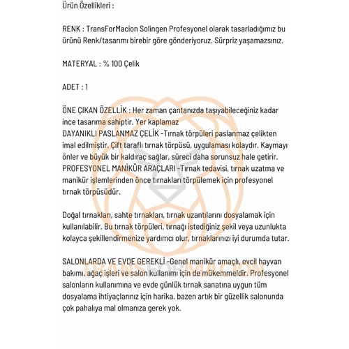 TransForMacion Tırnak Törpüsü Et İticili Et Kesici Çelik Solingen Profesyonel 721179