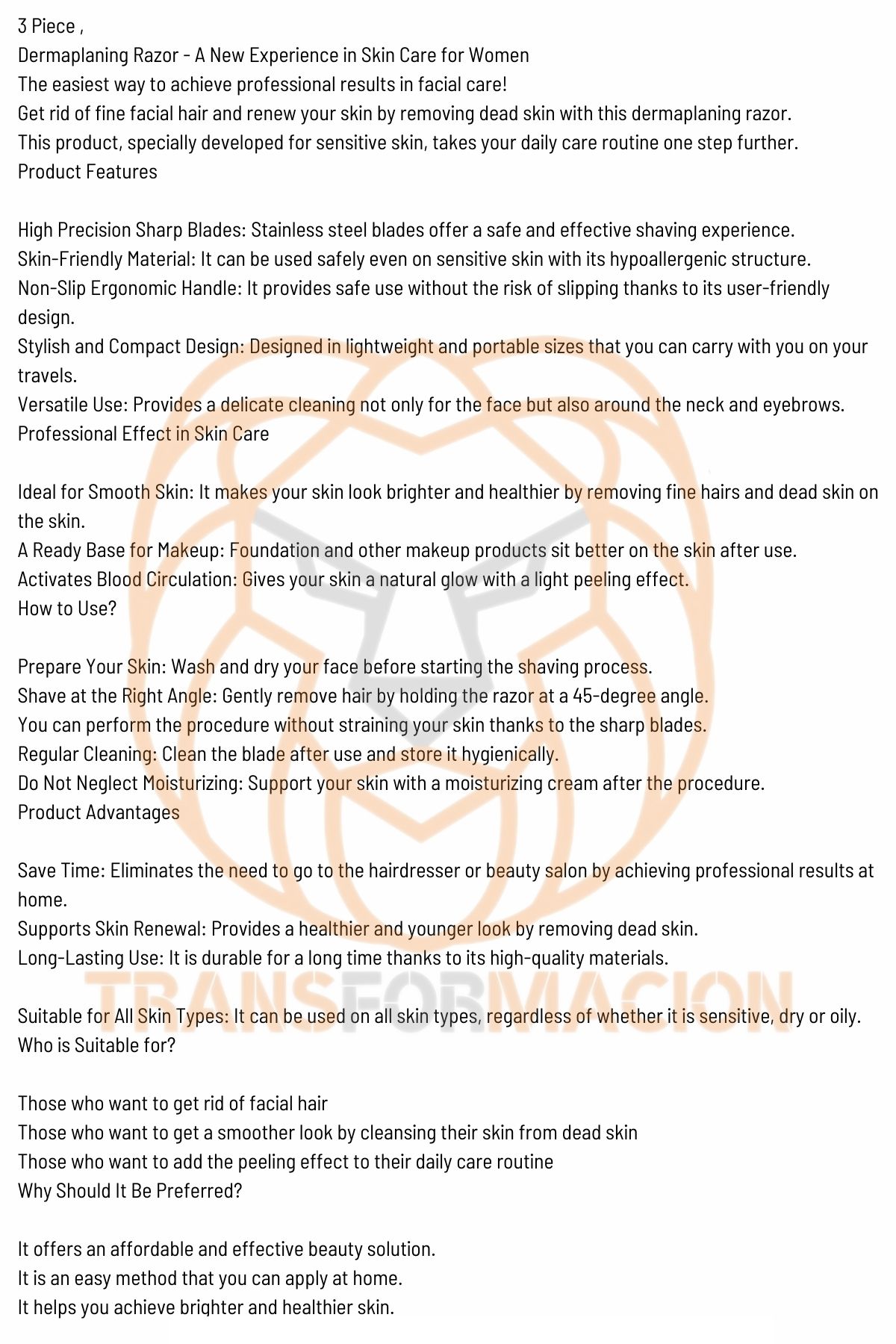 Kaş Şekillendirici Kaş Dermaplaner Yüz Usturası 3 ADET 721181