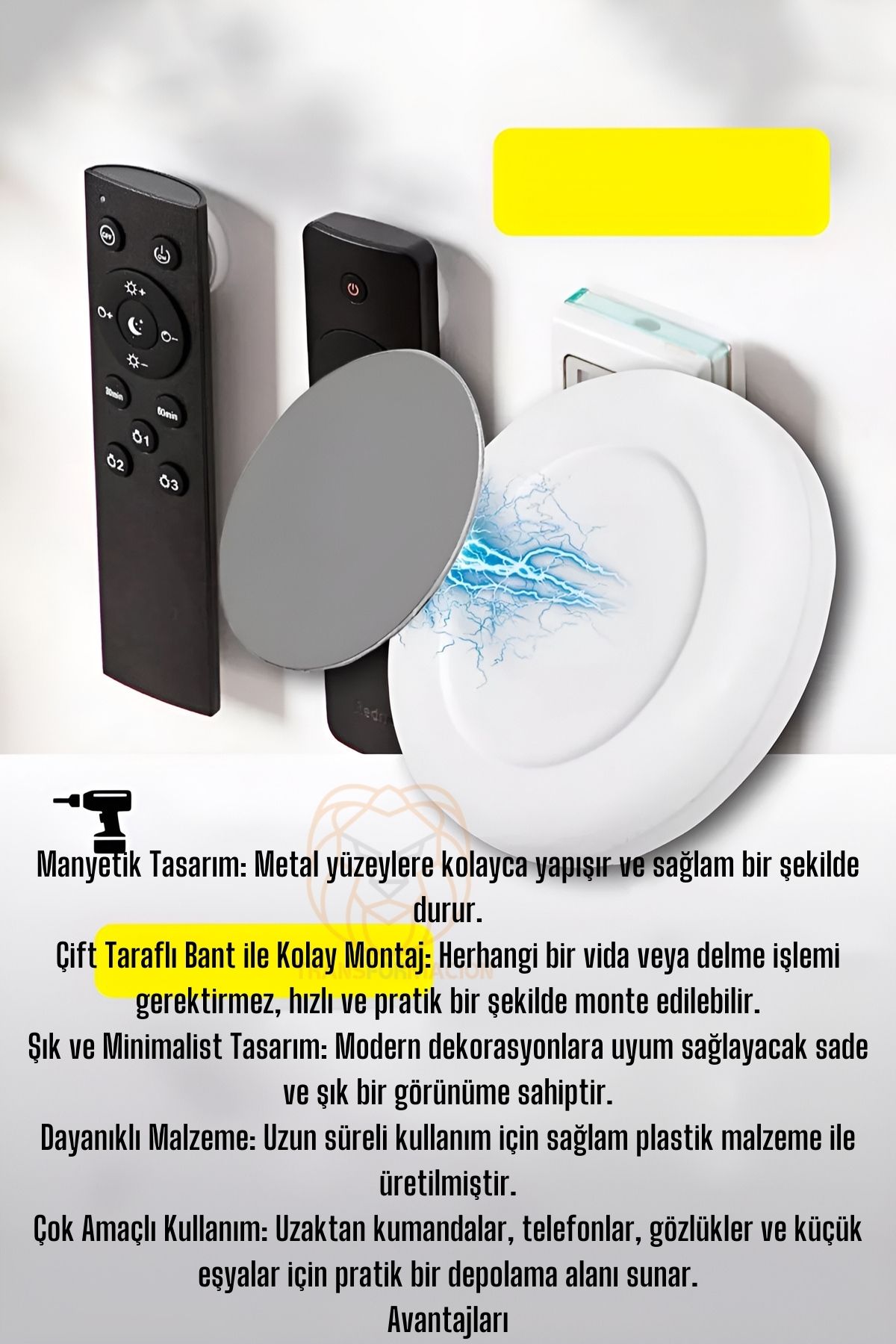 Mıknatıslı Çok Amaçlı Kumanda Telefon Tutucu 2 ADET 721182
