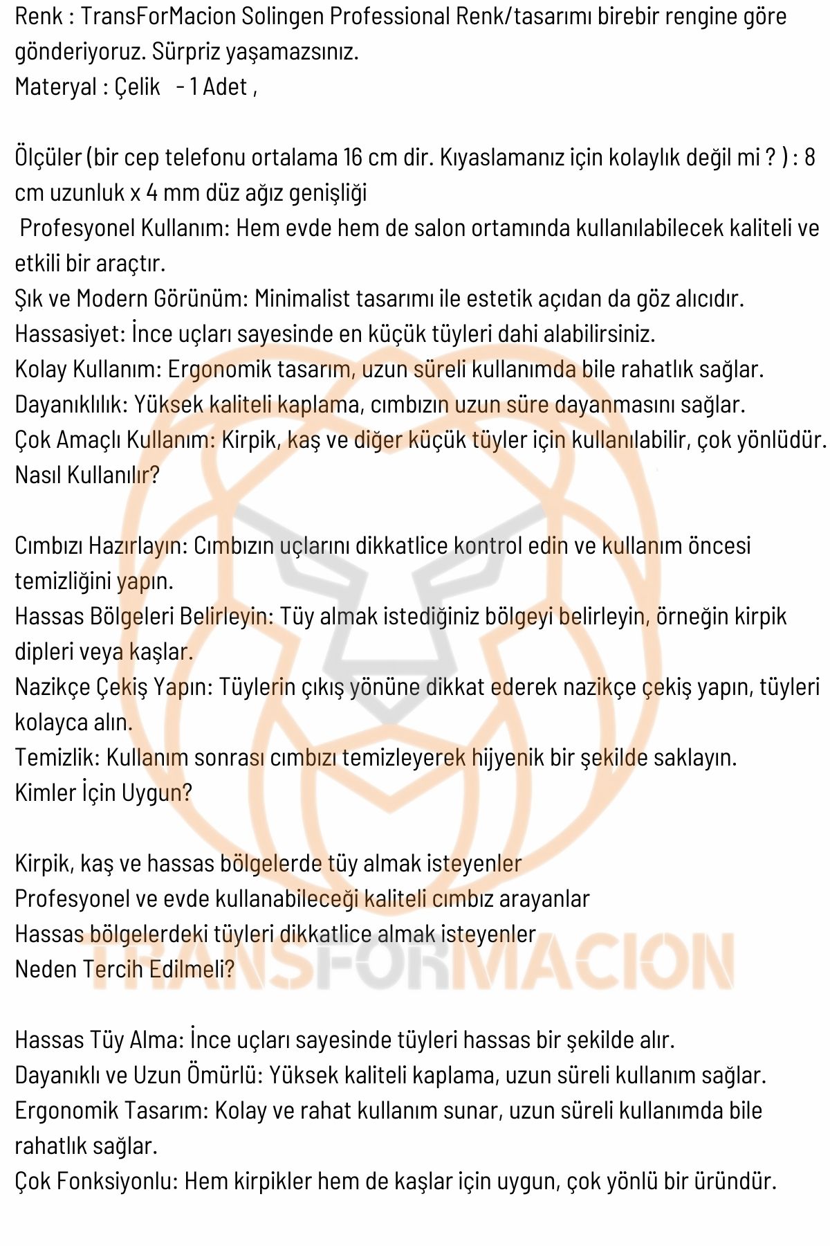 4 mm Geniş Uçlu Cımbız Çelik Solingen Professional 721184