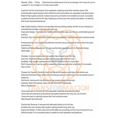 TransForMacion 2 mm Micro İnce Uçlu Cımbız Çelik Solingen Professional 721185