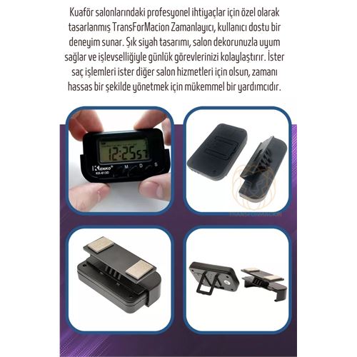 TransForMacion Kuaför Boya Kronometresi Berber Kuaför Dijital Zamanlayıcı Saat 721189