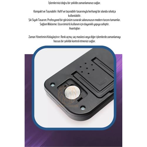 TransForMacion Kuaför Boya Kronometresi Berber Kuaför Dijital Zamanlayıcı Saat 721189