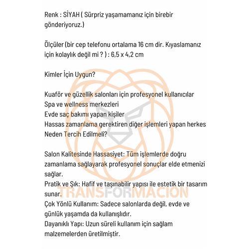 TransForMacion Kuaför Boya Kronometresi Berber Kuaför Dijital Zamanlayıcı Saat 721189