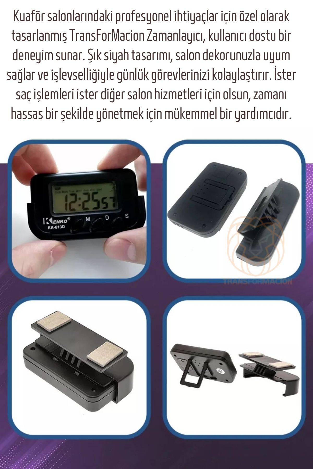 TransForMacion Kuaför Boya Kronometresi Berber Kuaför Dijital Zamanlayıcı Saat 721189