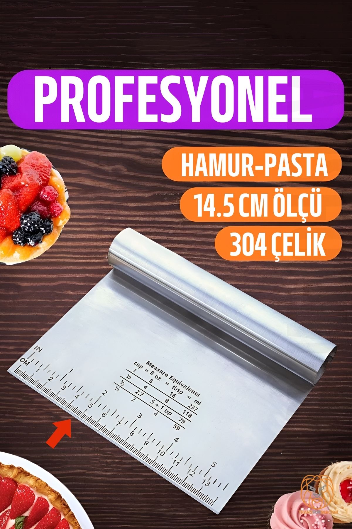 Hamur Kesici Spatula Profesyonel 304 Paslanmaz Çelik 