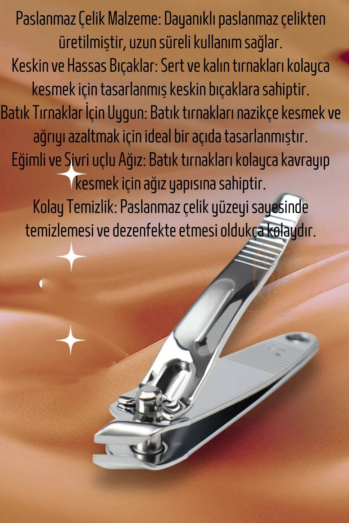 TransForMacion Batık Tırnak İçin Eğimli Sivri Uçlu Tırnak Makası Batık Temizleme Makası Ocean Solingen 721196  