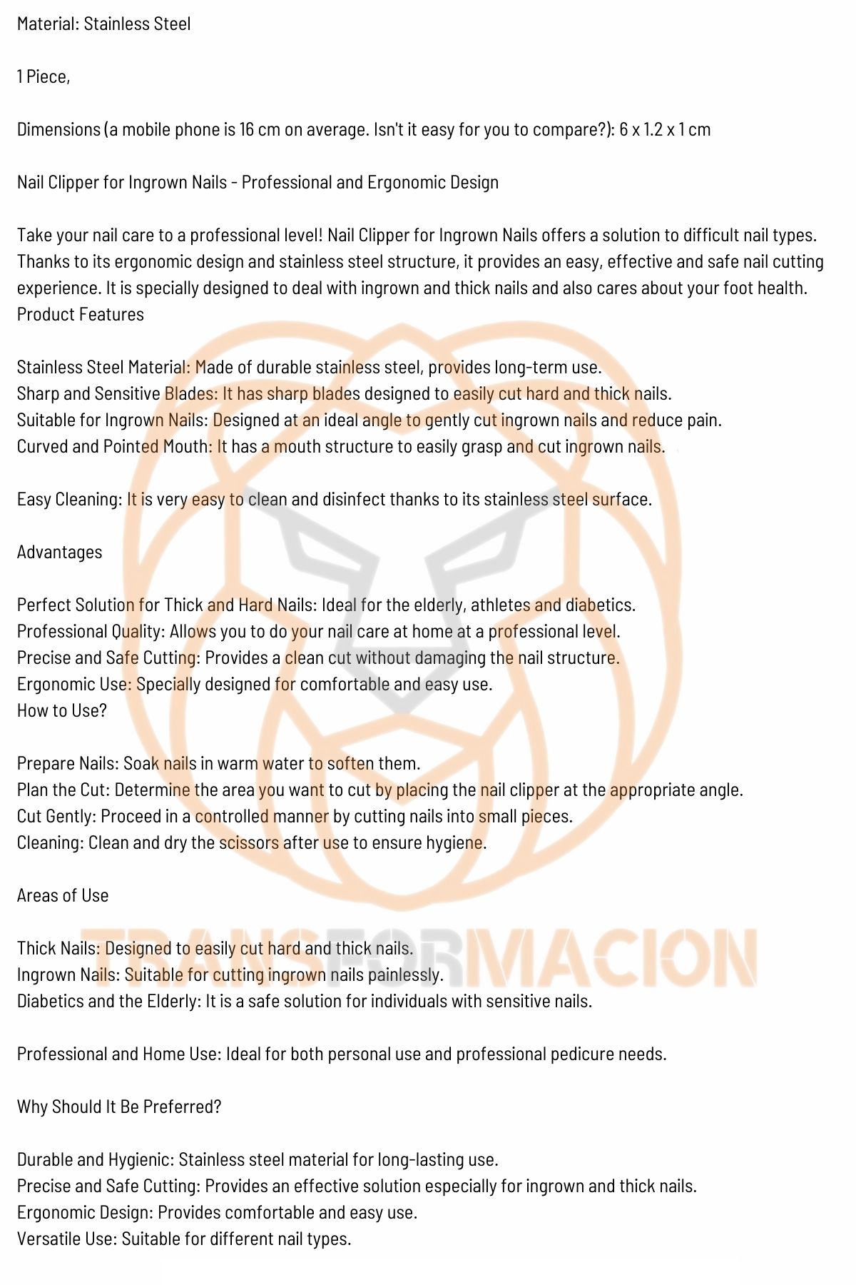 TransForMacion Batık Tırnak İçin Eğimli Sivri Uçlu Tırnak Makası Batık Temizleme Makası Ocean Solingen 721196  