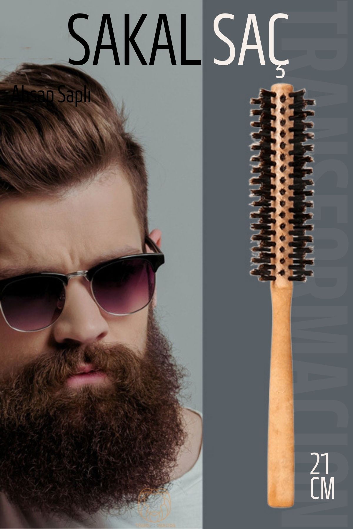 TransForMacion Sakal Fırçası Saç Fırçası ve Fön Fırçası Ahşap Saplı  721201