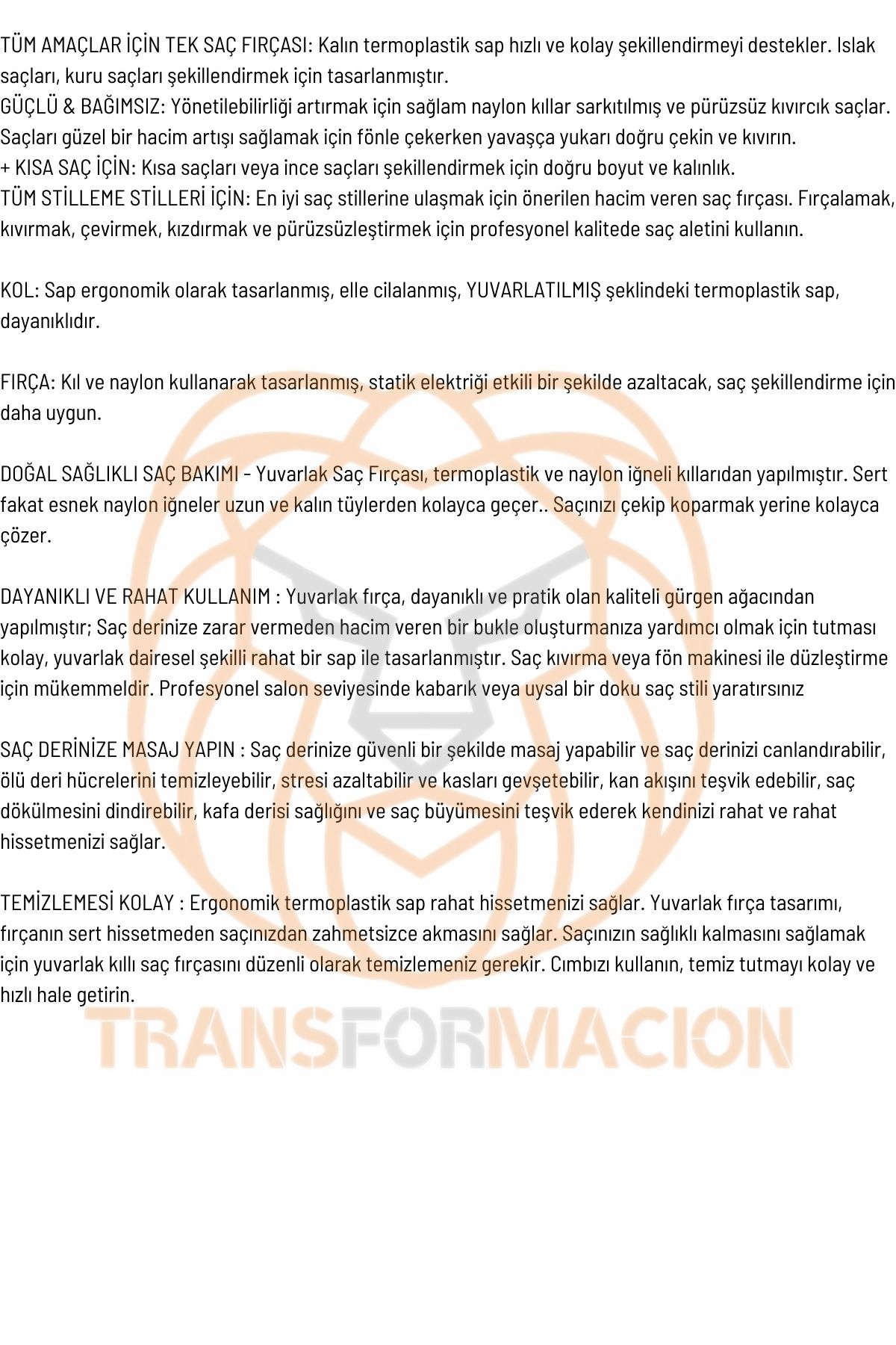 TransForMacion Fön Fırçası Fön Ve Tarama Fırçası Bristol 721204