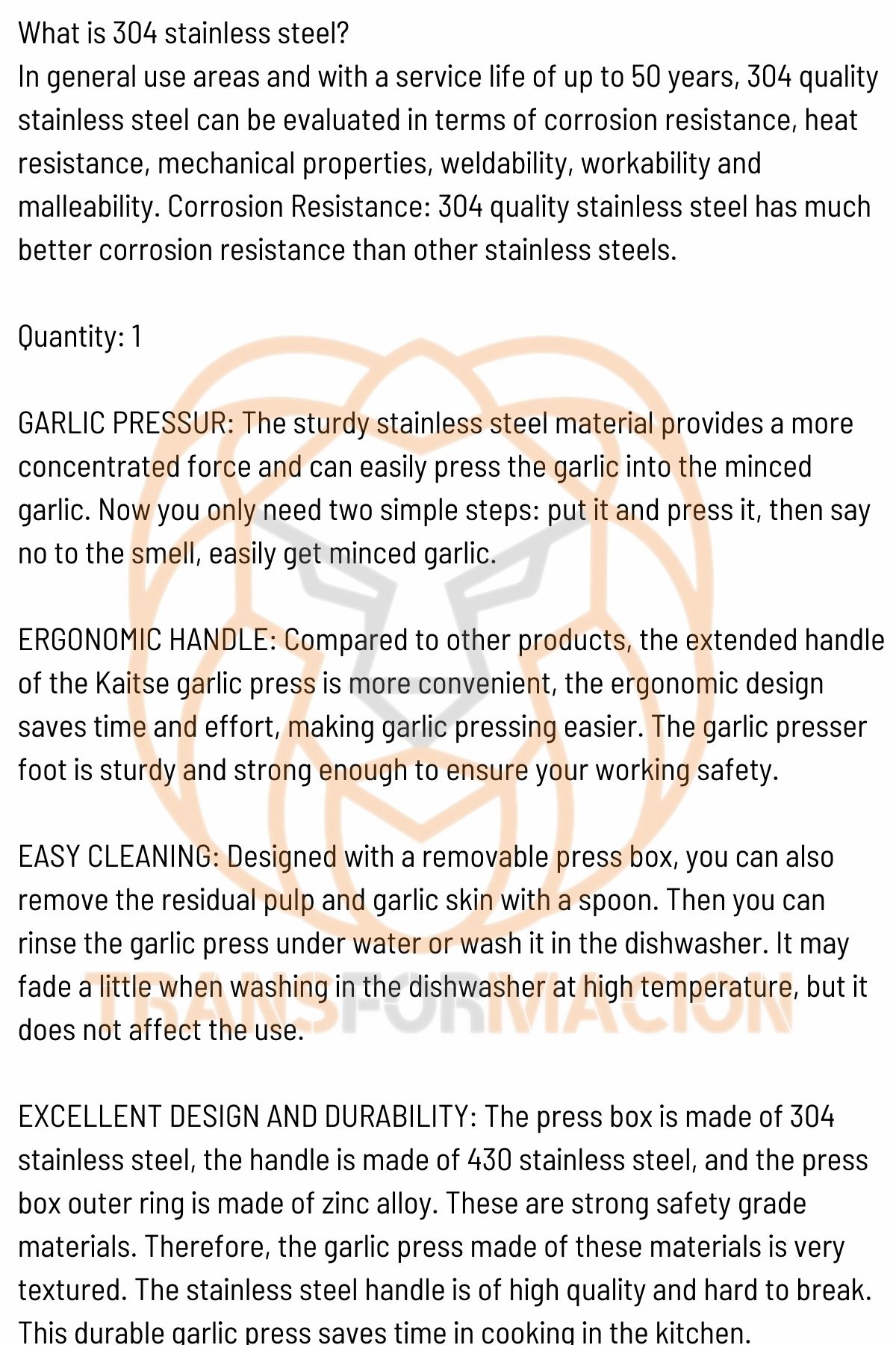 Sarımsak Ezici 304 Paslanmaz Çelik 721210 