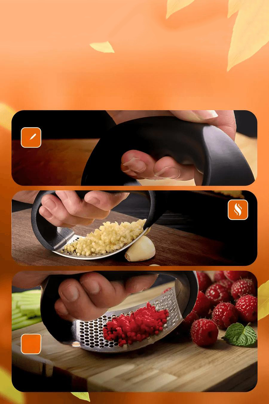 Sarımsak Ezici Zencefil Meyve Ezici 304 Paslanmaz Çelik 721211