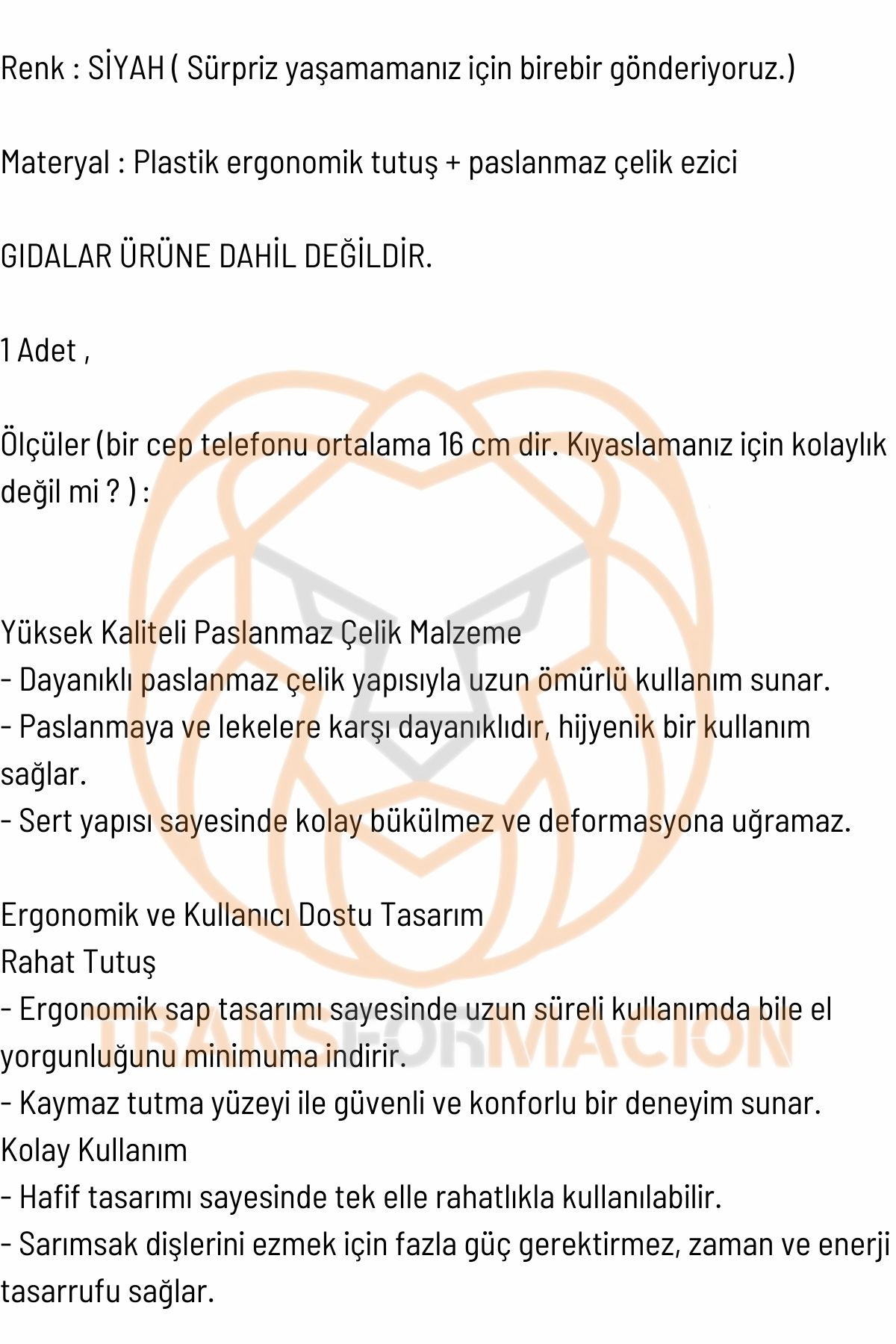 Sarımsak Ezici Zencefil Meyve Ezici 304 Paslanmaz Çelik 721211