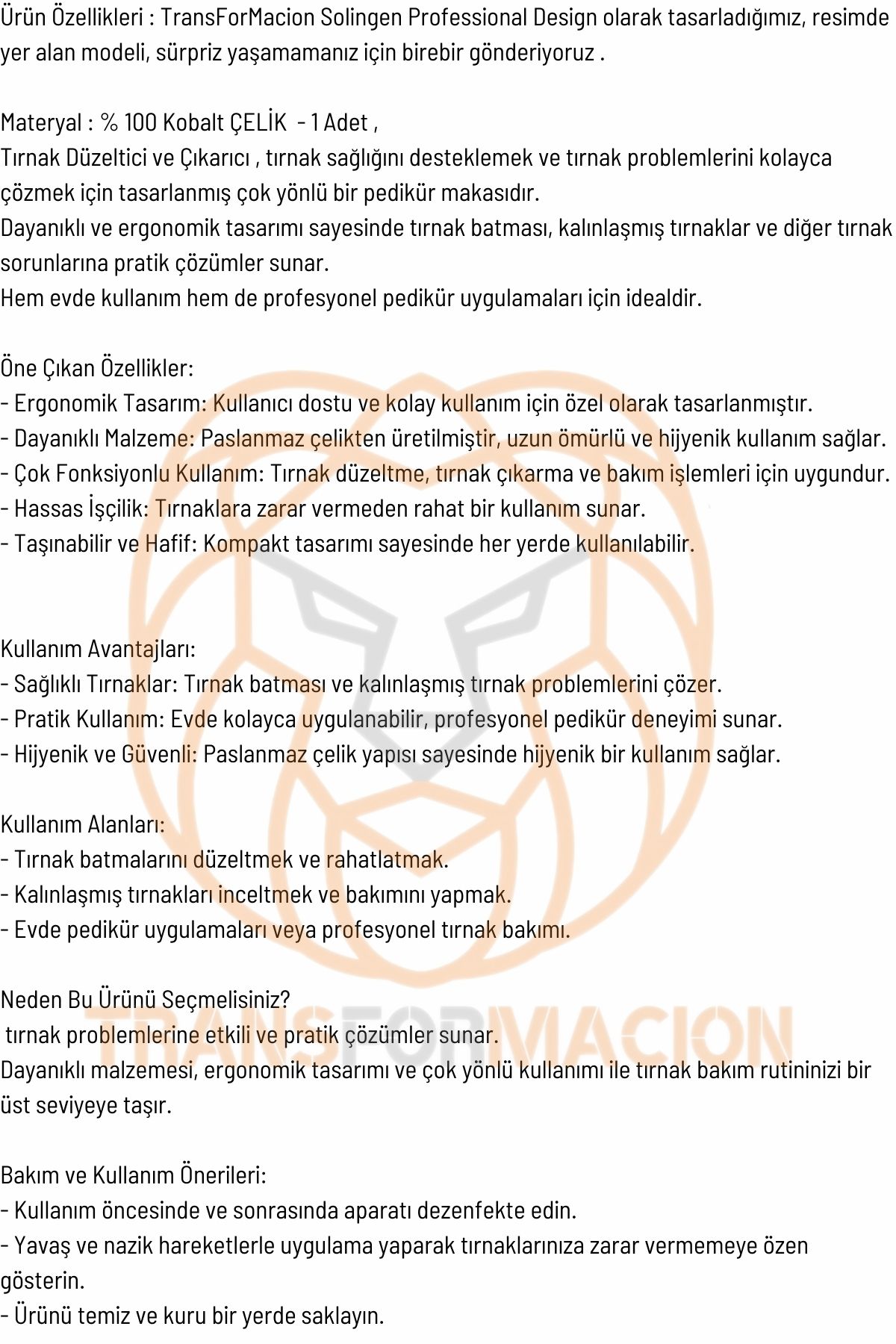 TransForMacion Tırnak Batık Makası Pedikür Makası Tungsten Çelik Profesyonel 721218