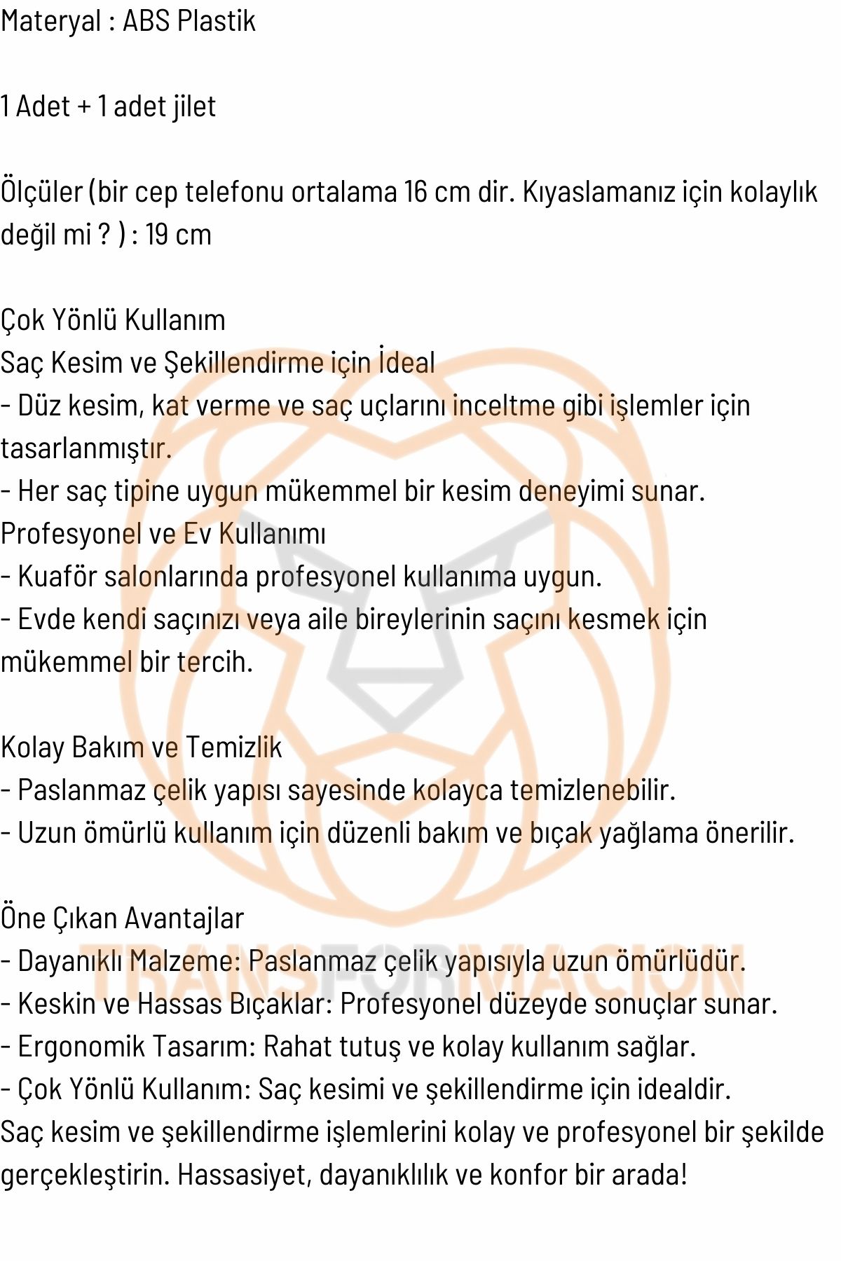 TransForMacion Jiletli Tarak Saç İnceltme Saç Kırığı İçin Jiletli Tarak Solingen Professional 721220