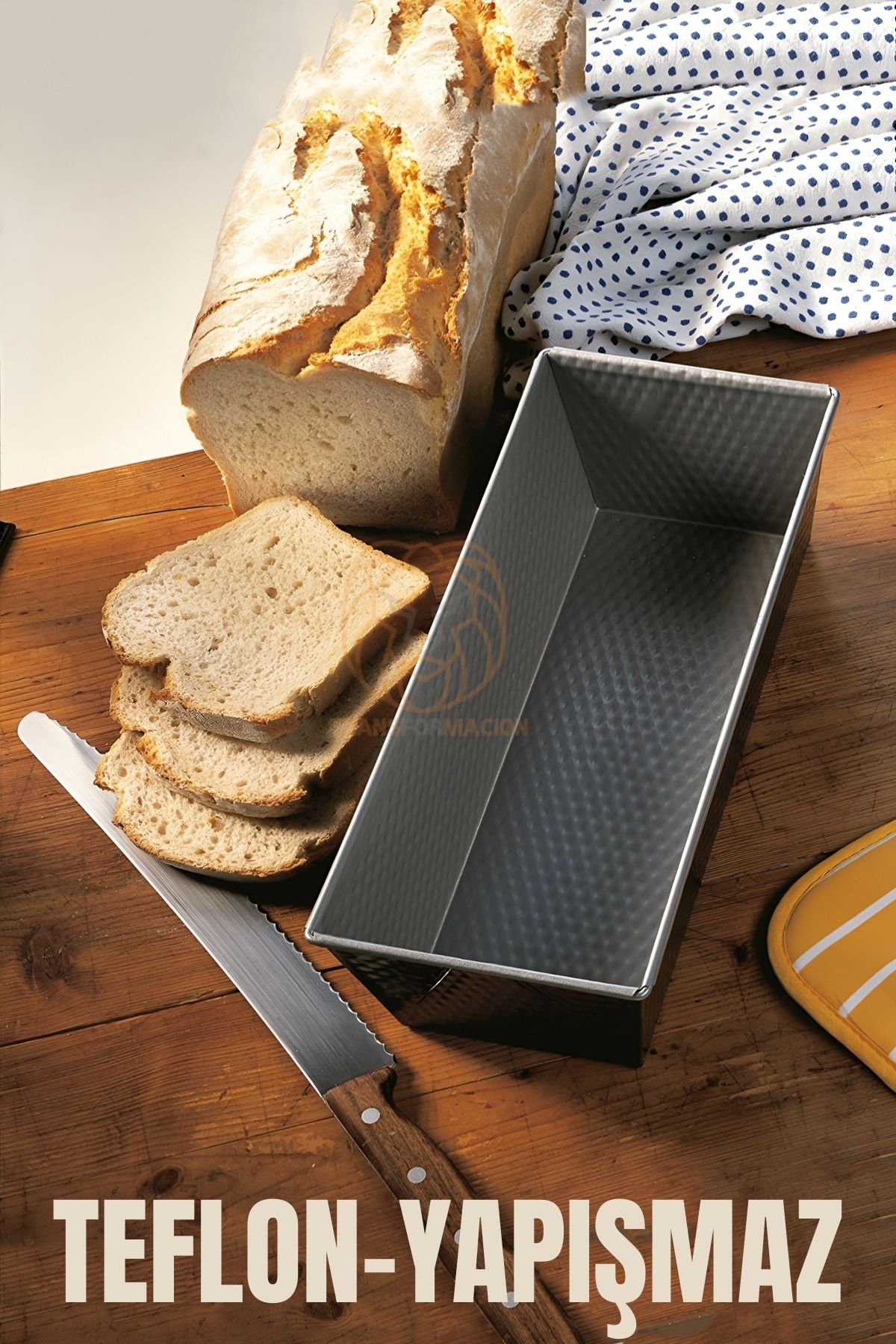 TransForMacion  Teflon Ekmek Pişirme Kalıbı Evde Ekmek Yapımı Kalıbı 31 CM 2 adet 719575