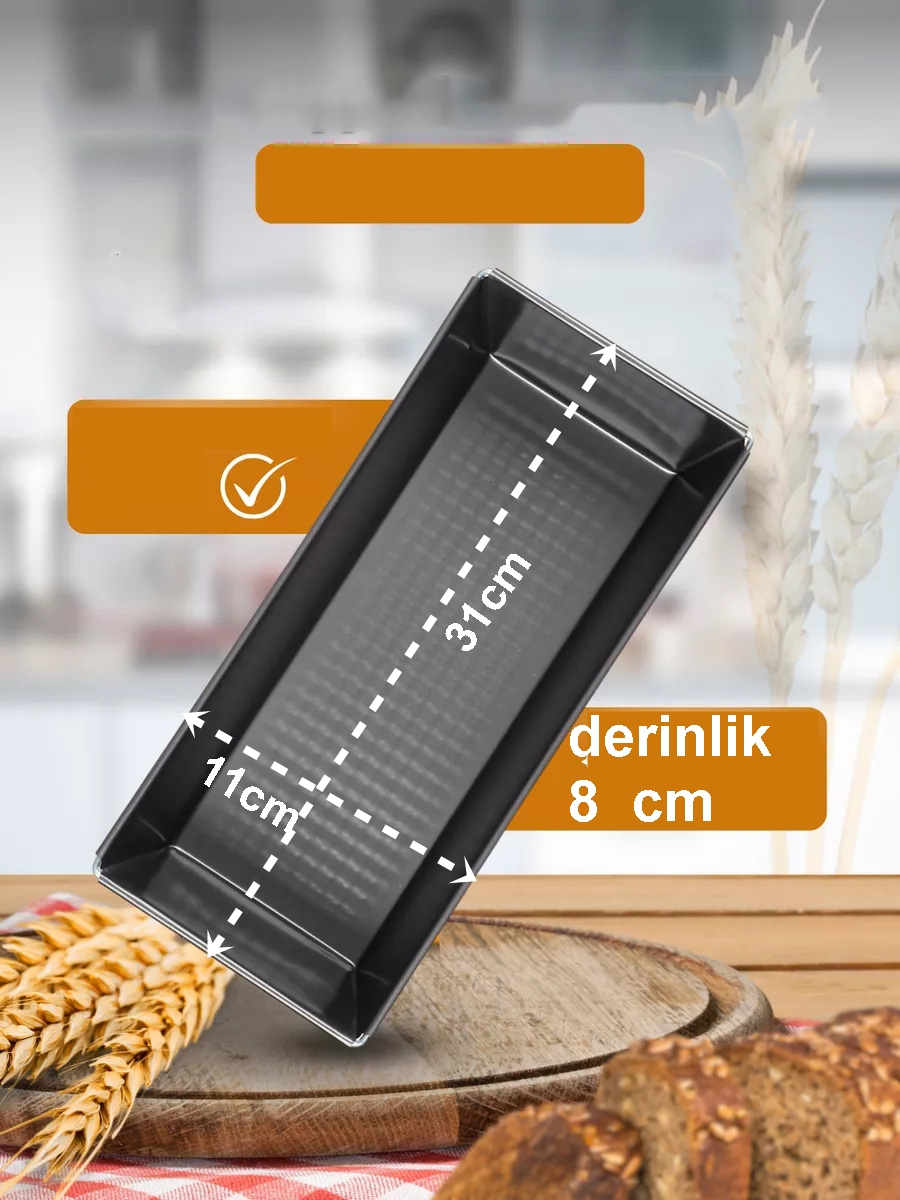 TransForMacion  Teflon Ekmek Pişirme Kalıbı Evde Ekmek Yapımı Kalıbı 31 CM 2 adet 719575