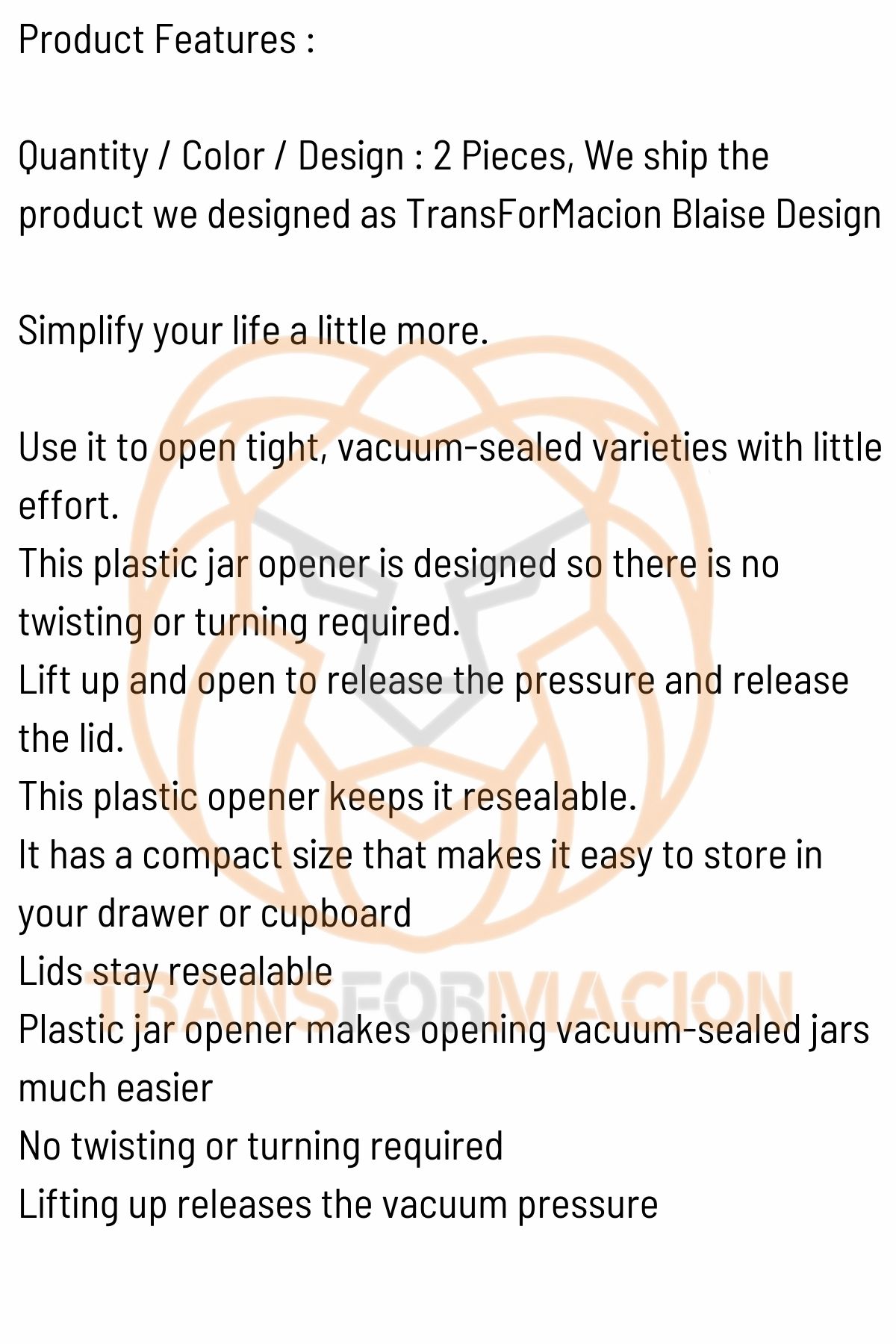 TransForMacion Kavanoz Açacağı Konserve Açacağı 2 ADET 721224