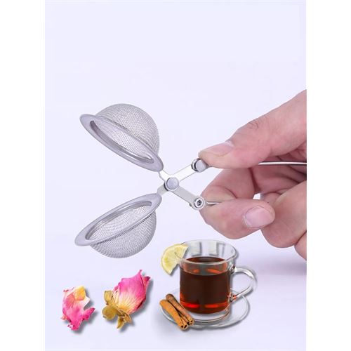 TransForMacion Kıskaçlı Bitki Çayı Filtresi Top Çay Demliği Çay Filtresi Maşası 3 adet 719818