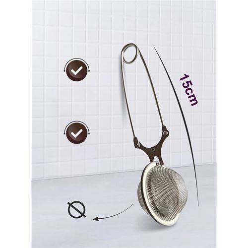 TransForMacion Kıskaçlı Bitki Çayı Filtresi Top Çay Demliği Çay Filtresi Maşası 3 adet 719818