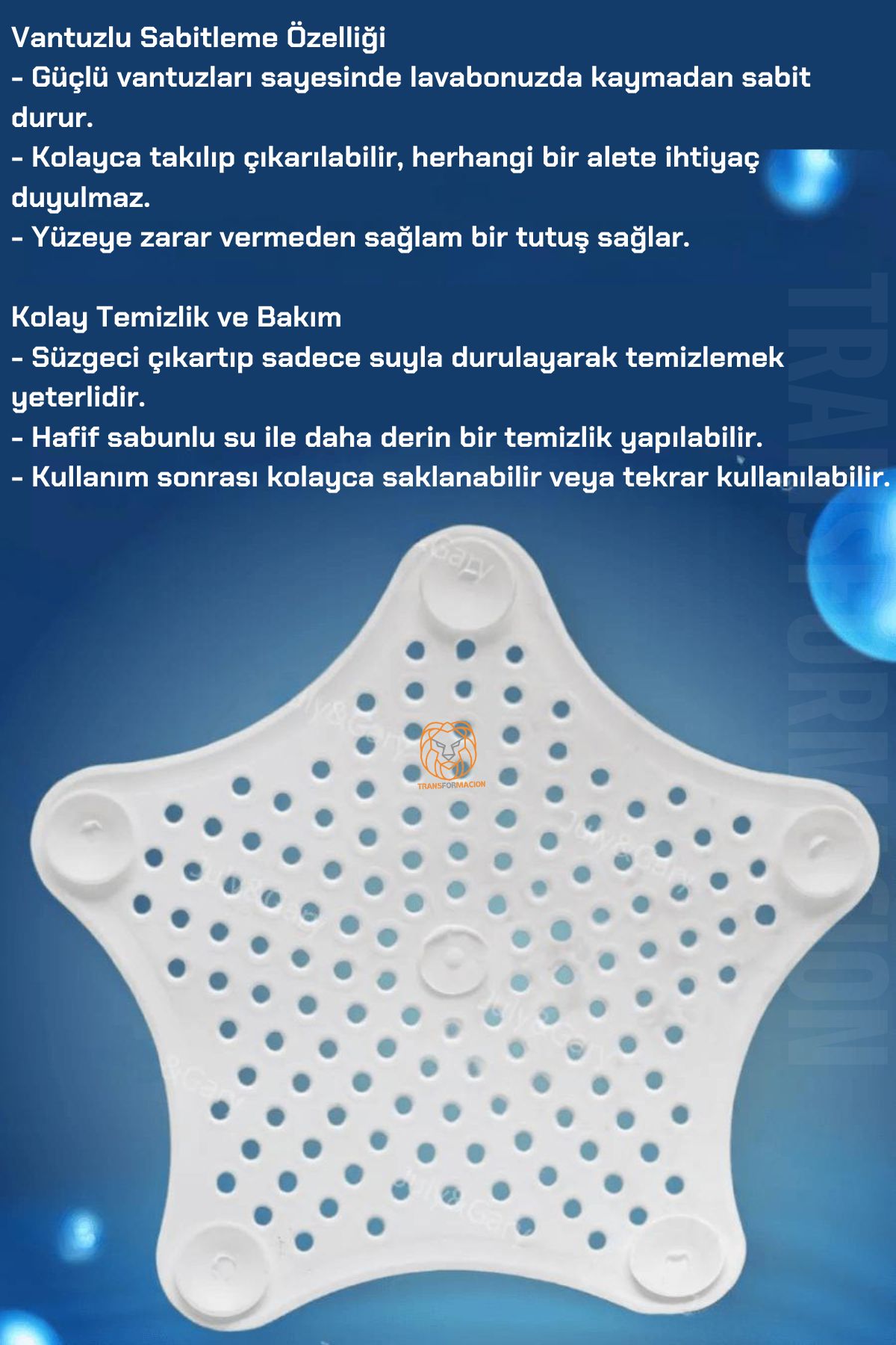 Vantuzlu Gider Süzgeci Lavabo Süzgeci Banyo Dış Süzgeci 721231