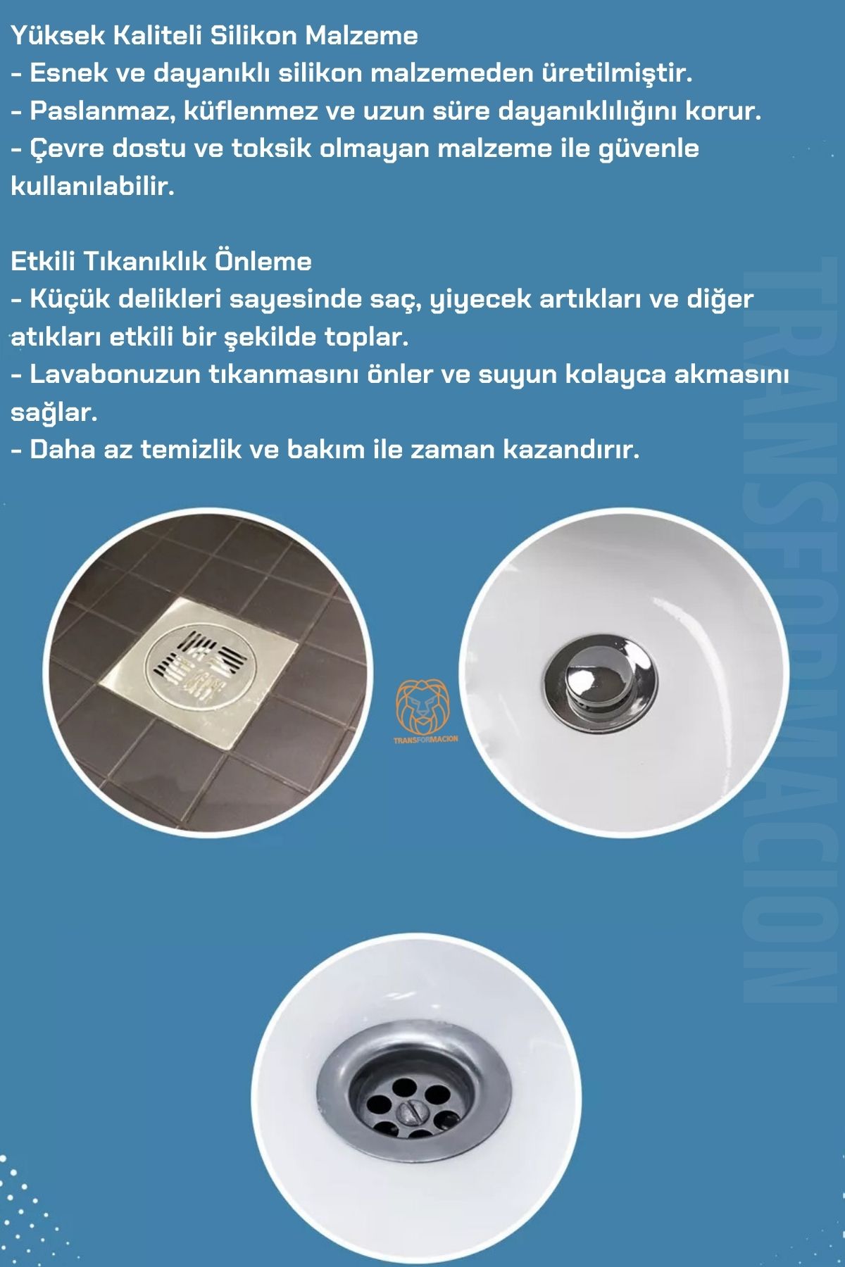 Vantuzlu Gider Süzgeci Lavabo Süzgeci Banyo Dış Süzgeci 721231