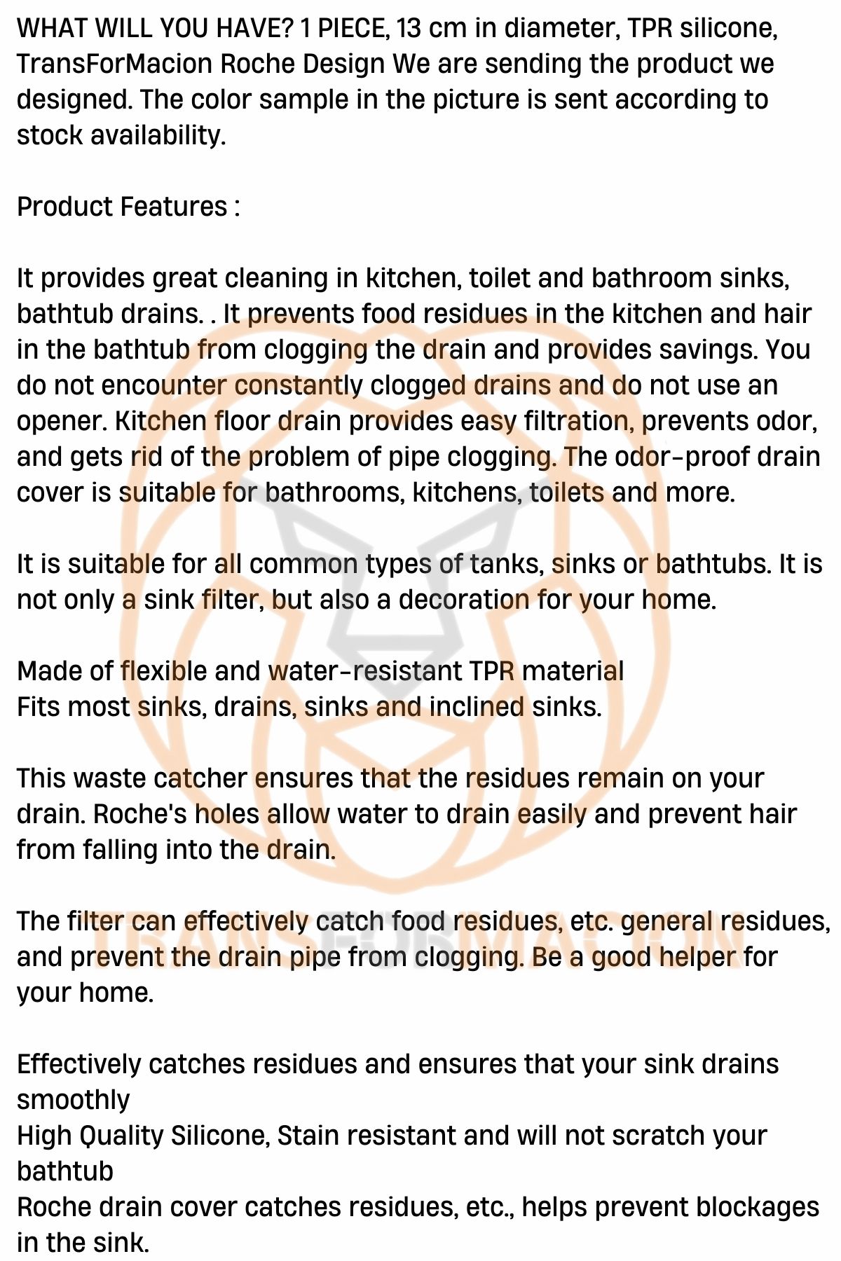 TransForMacion Gider Süzgeci Lavabo Süzgeci Banyo Dış Süzgeci 721233